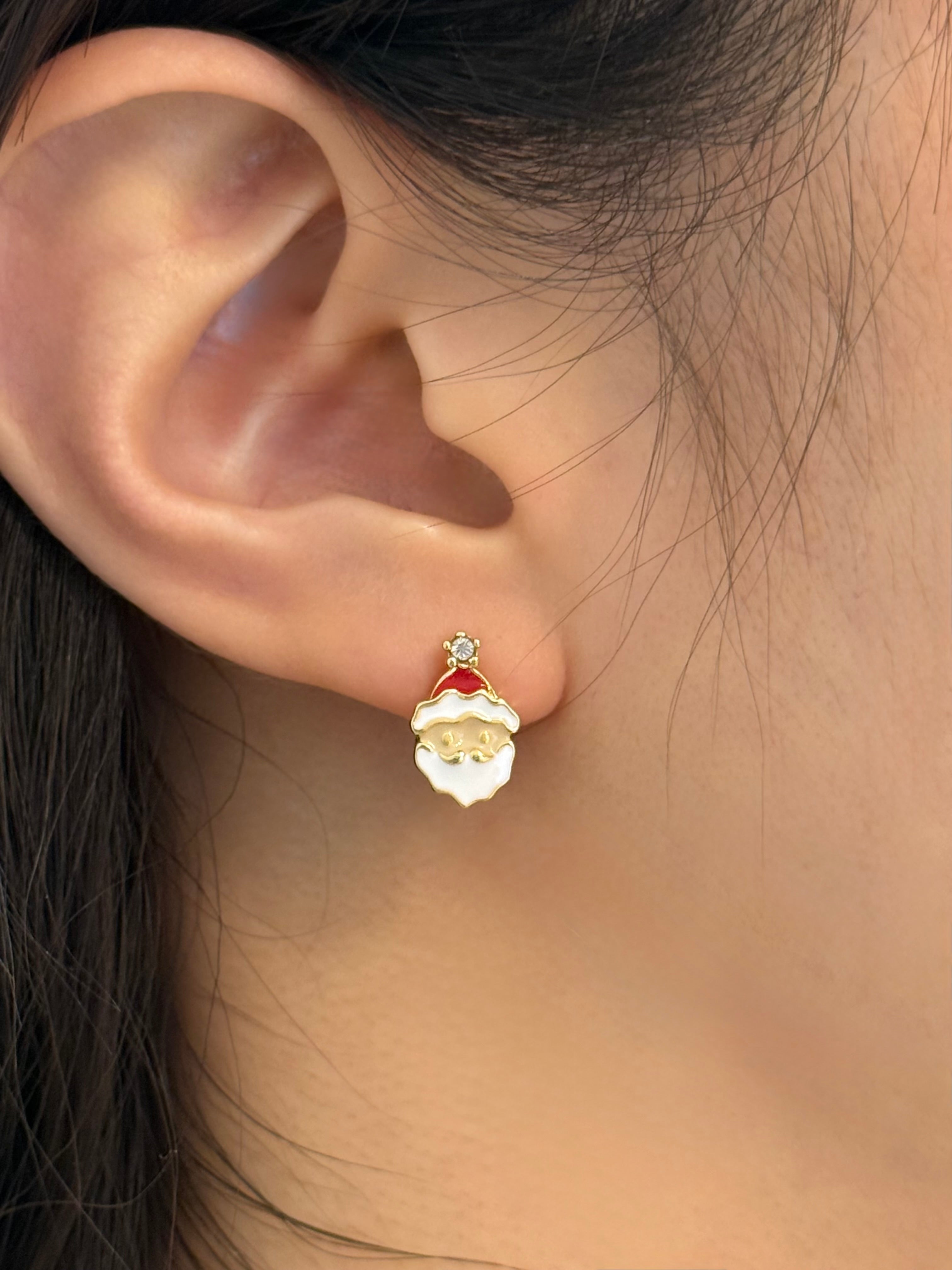 Christmas santa claus cubic earrings