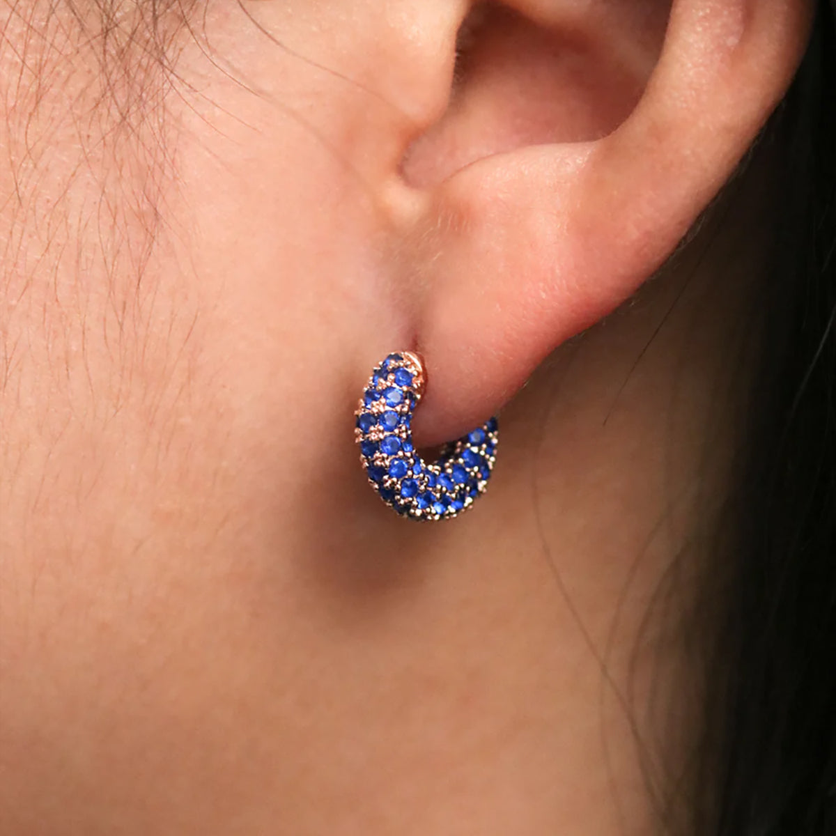 Gemstone semi-hoop earrings