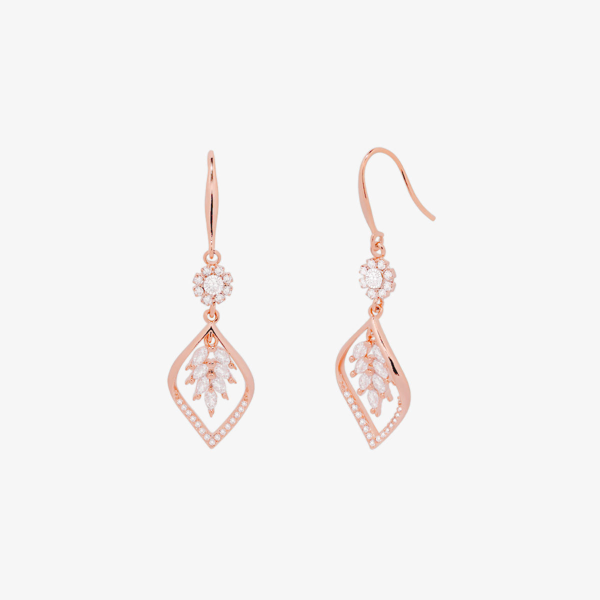 Vine drop sparkle hook earrings
