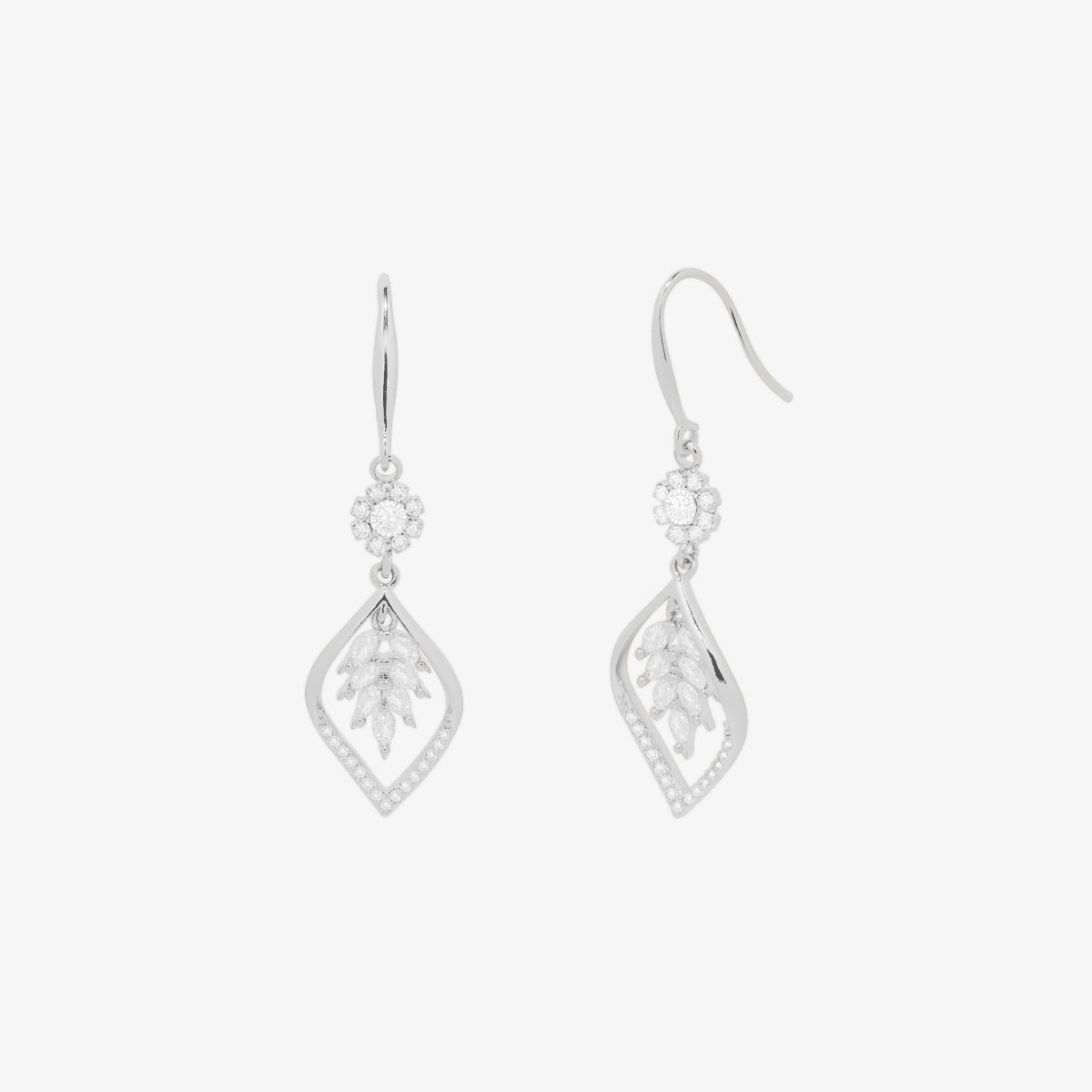 Vine drop sparkle hook earrings