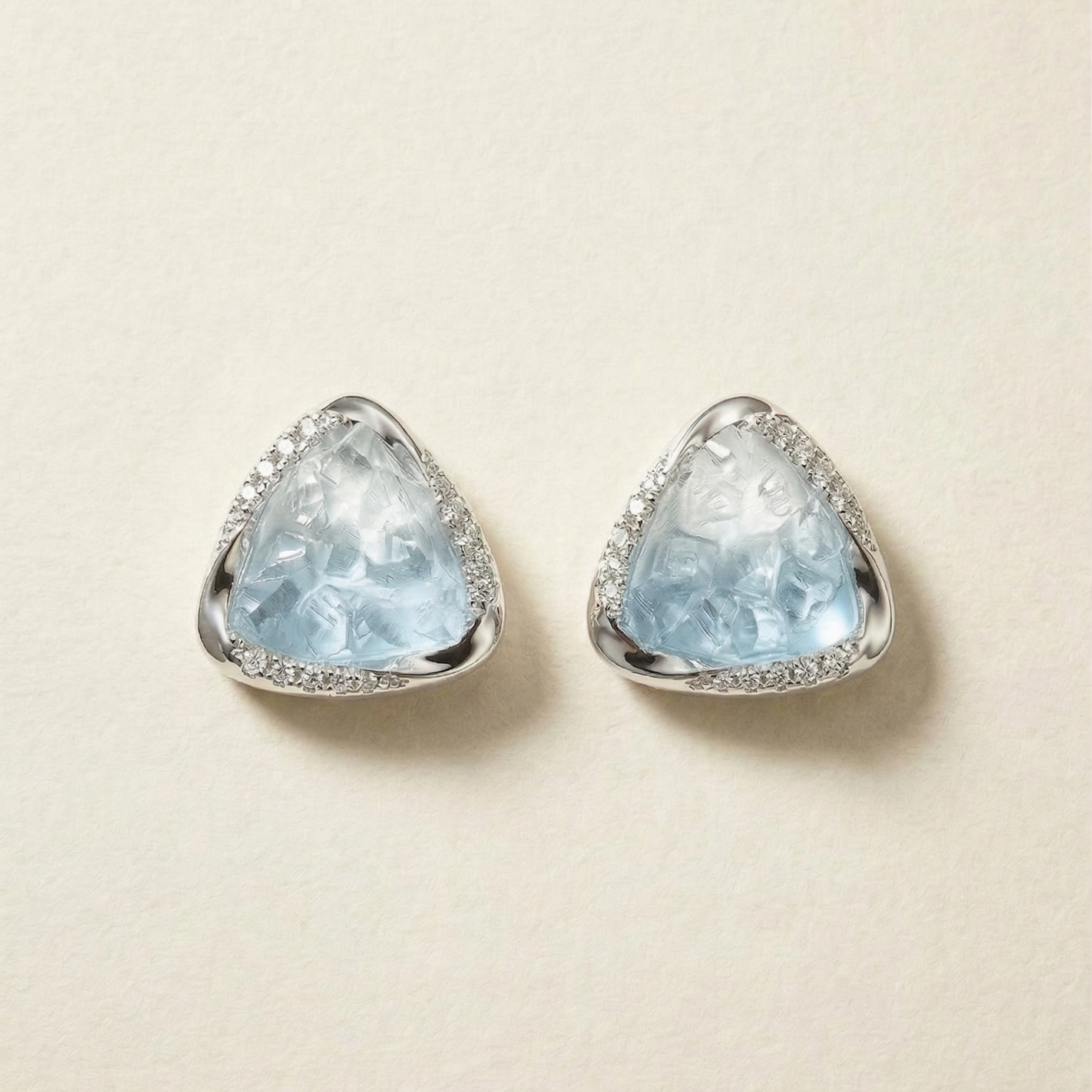 Ice Glow Triangle Stud Earrings