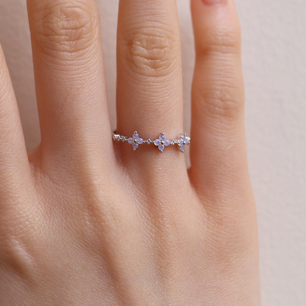 Moonstone daisy ring