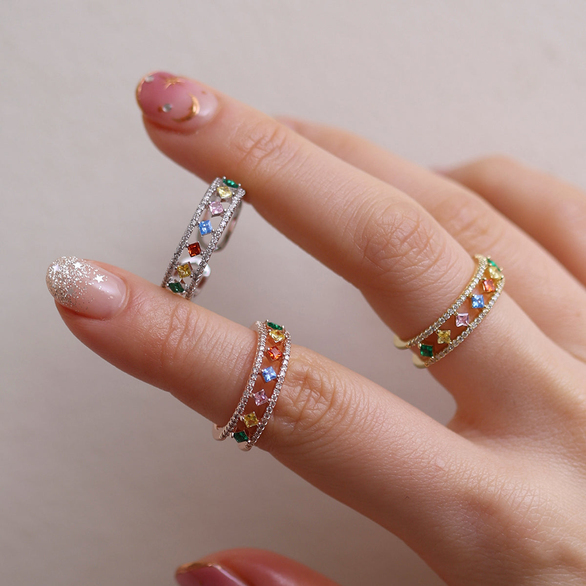 Rainbow Sparkle Ring