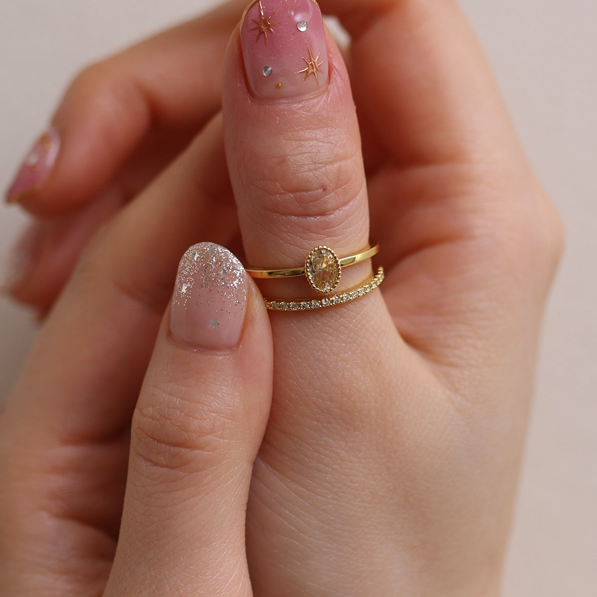 Double Sparkle Layered Ring