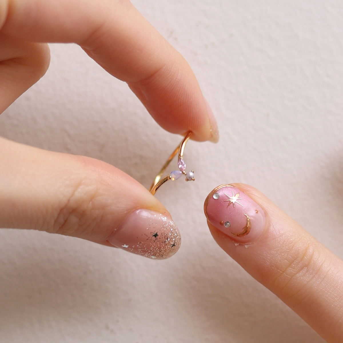 Pearl Pink Gemstone Ring featuring a beautiful pink gemstone, expertly crafted with high-quality materials for a timeless and elegant look.