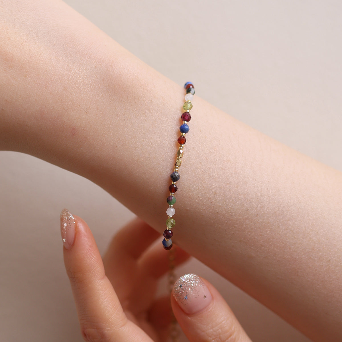 Multi gemstone beaded bracelet