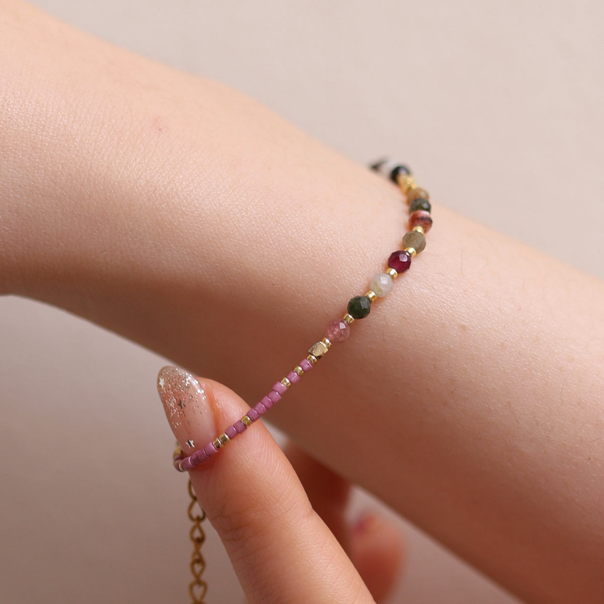 Tourmaline beaded bracelet