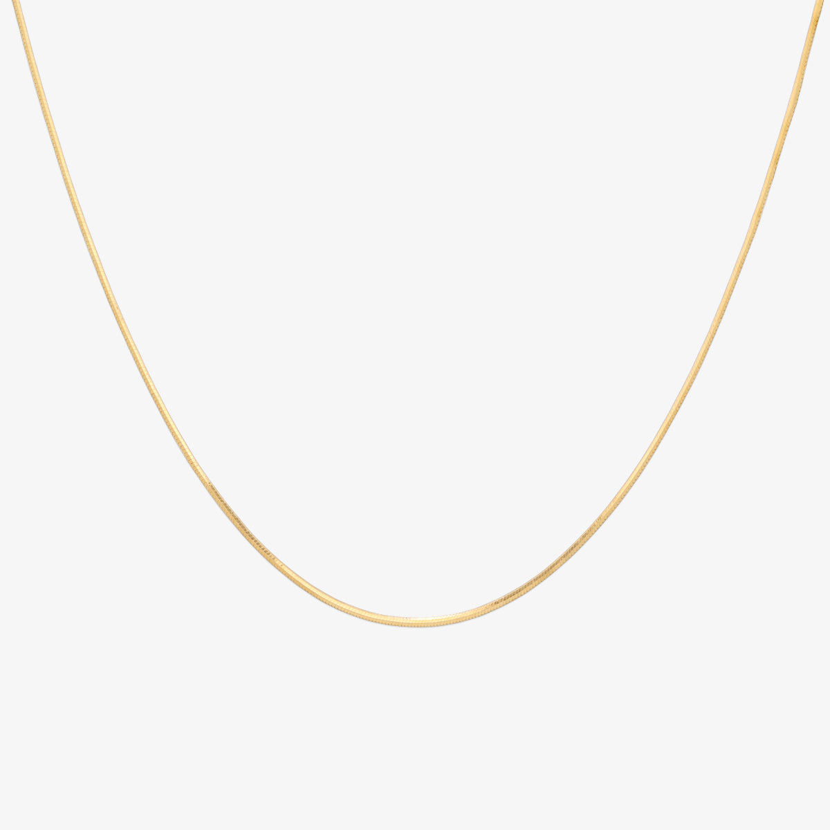 Minimalist plain snake necklace with a smooth, fluid design and a high-shine polished finish
