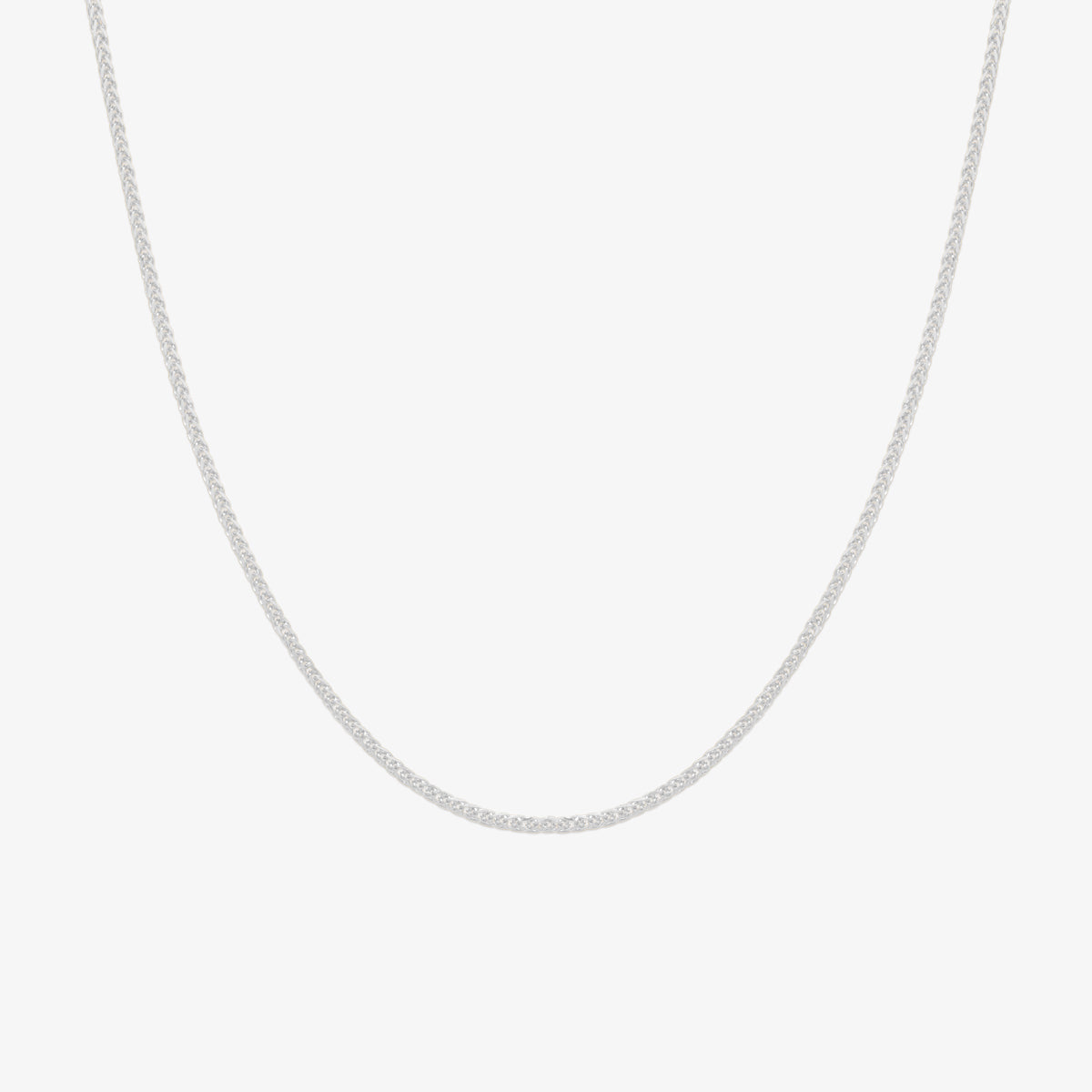 Classic plain chain necklace with a smooth, understated design.