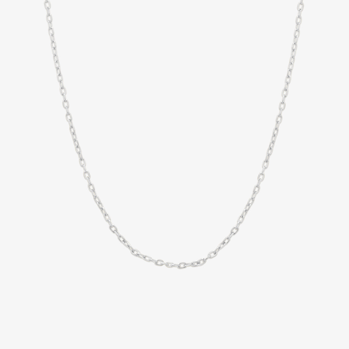 Simple plain chain necklace with a clean, unembellished design and subtle shine, perfect for everyday wear