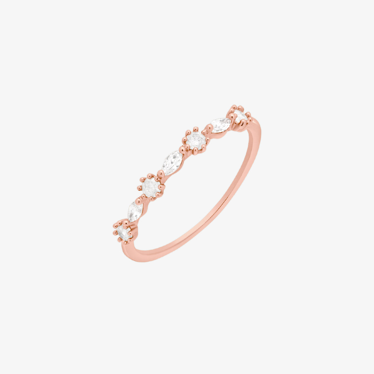 White Cubic oval circle ring