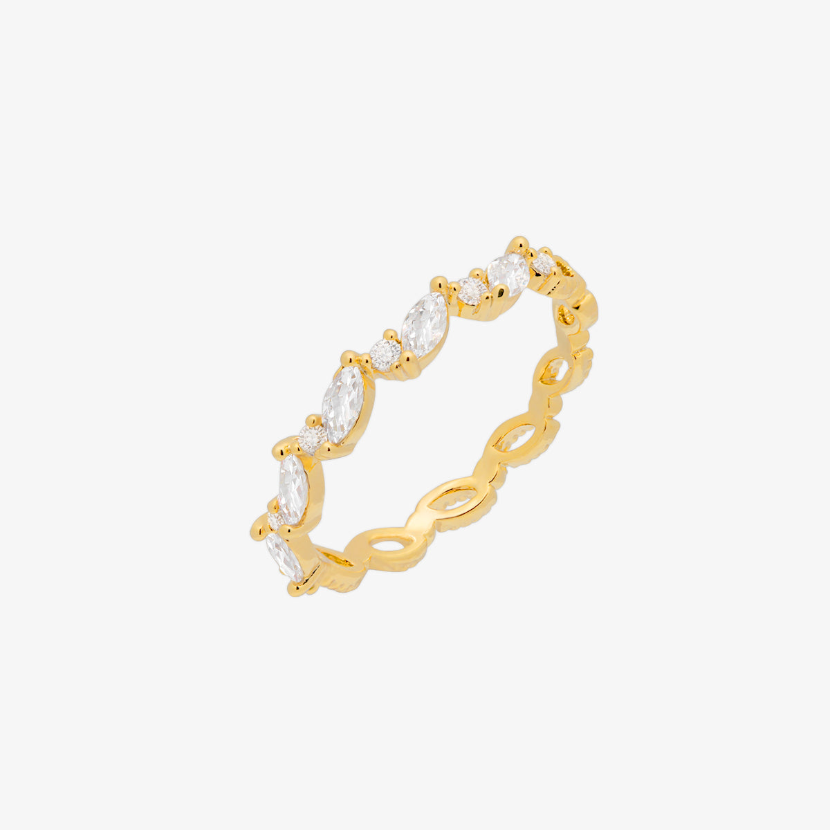 White topaz band ring