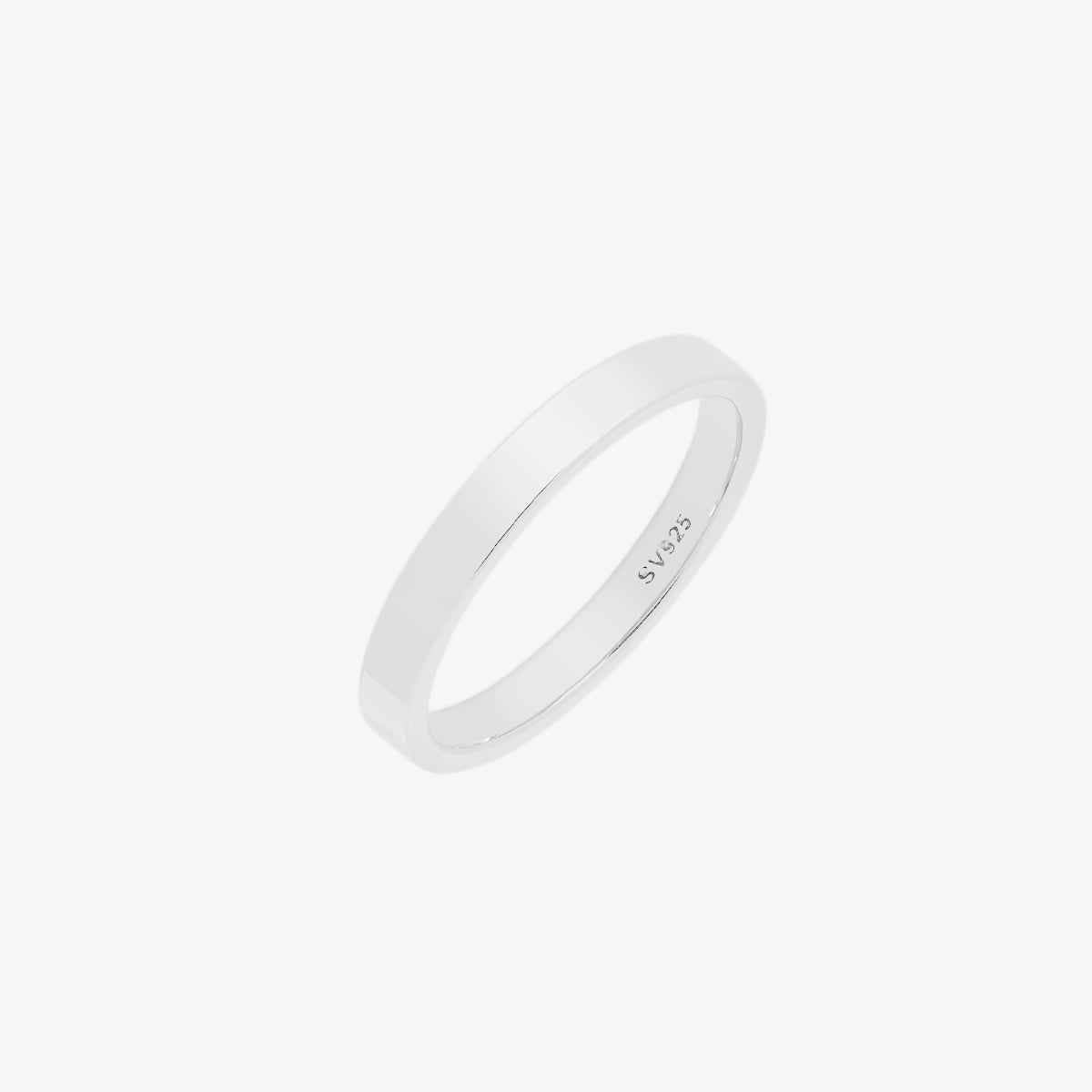 Bold square plain band ring