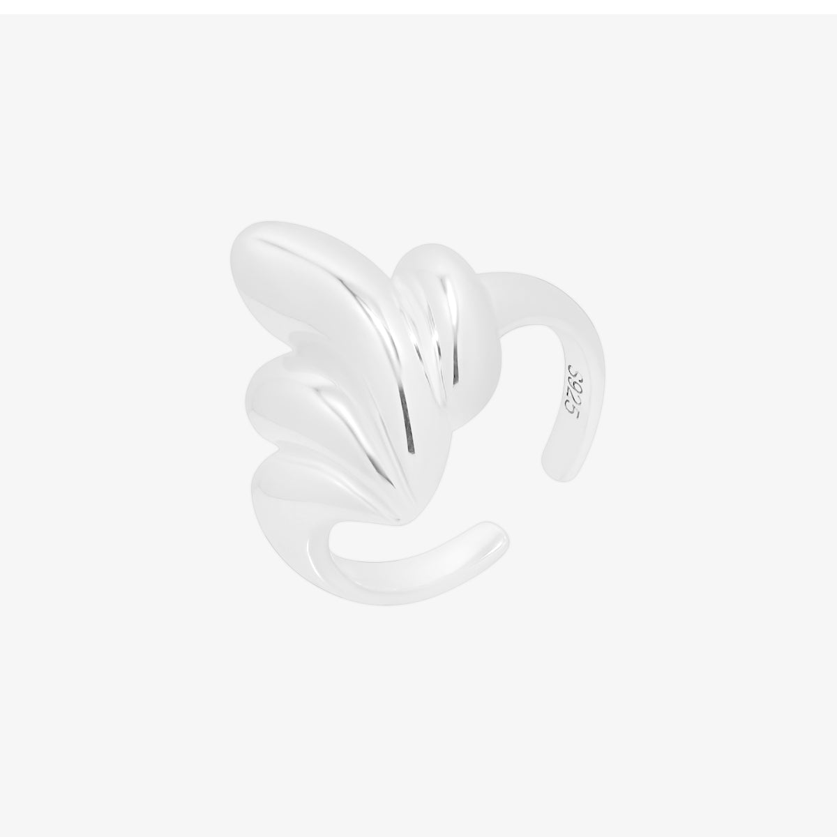 Croissant Ring crafted from 925 sterling silver, adjustable size, buttery flaky design, perfect for gifting.