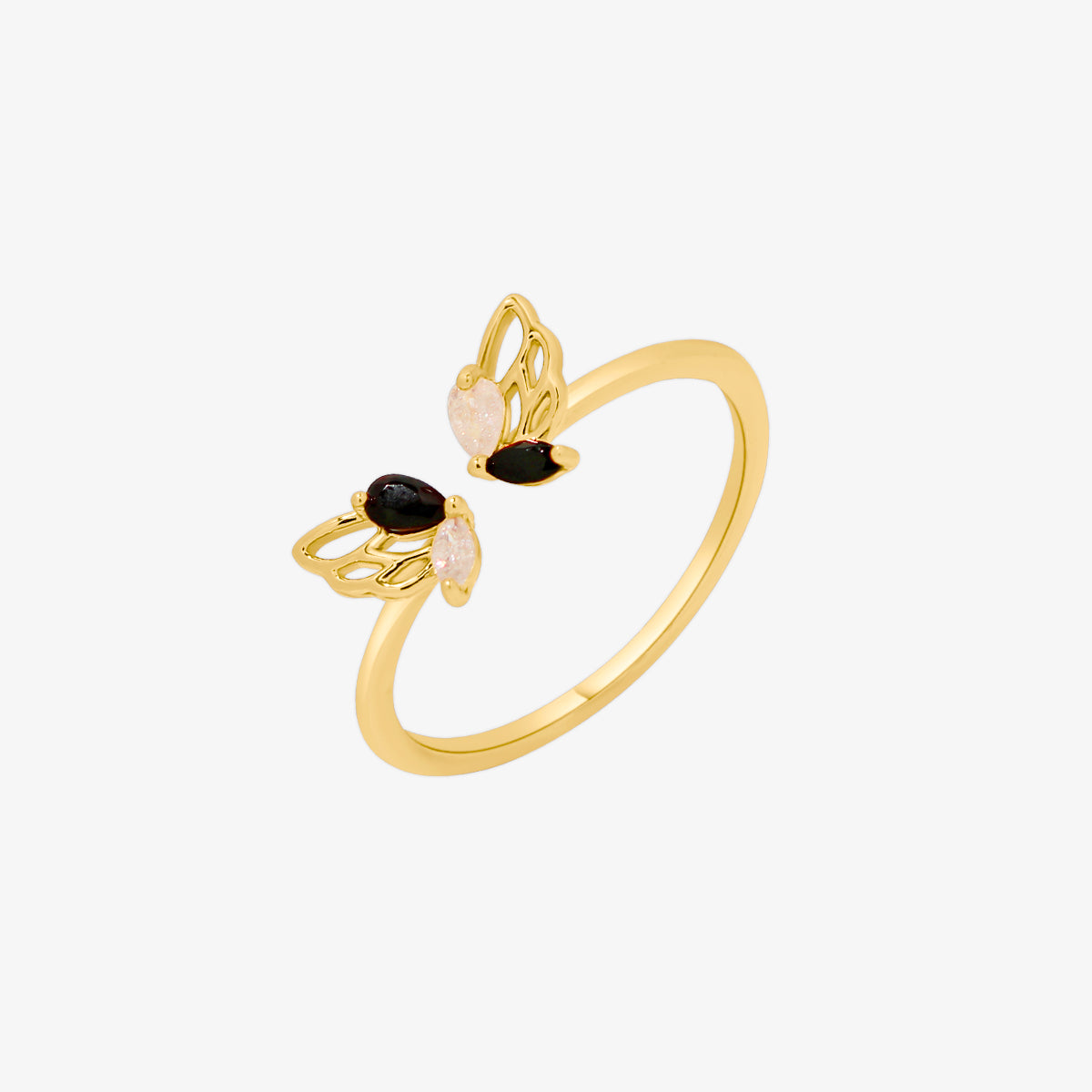 Black onyx Butterfly Wing Ring