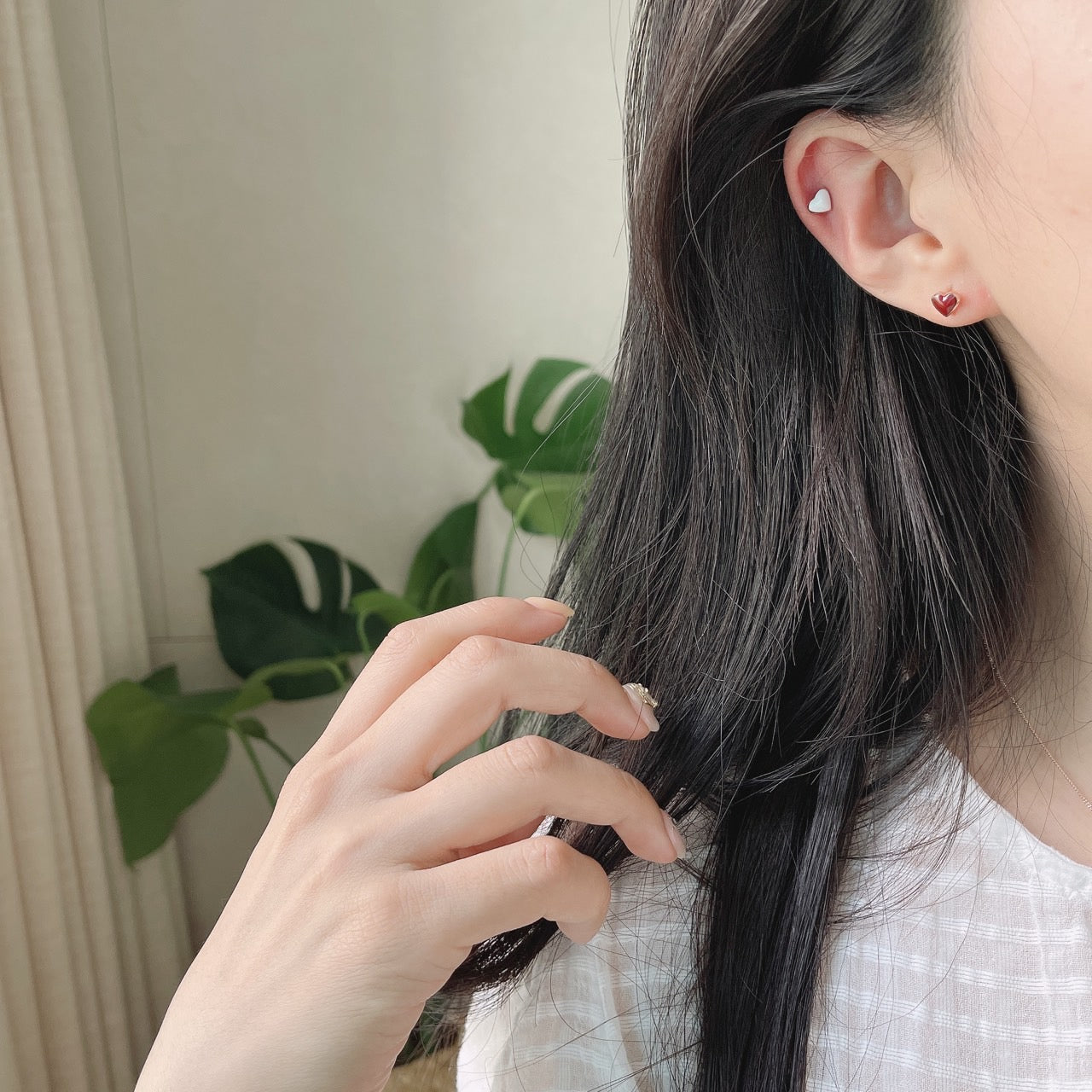 Epoxy heart earrings