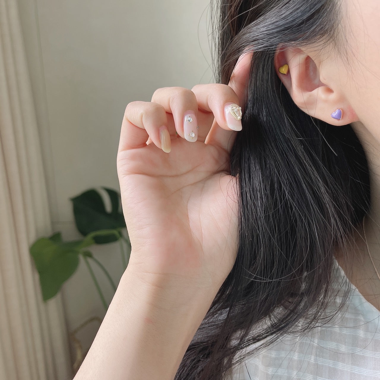 Epoxy heart earrings