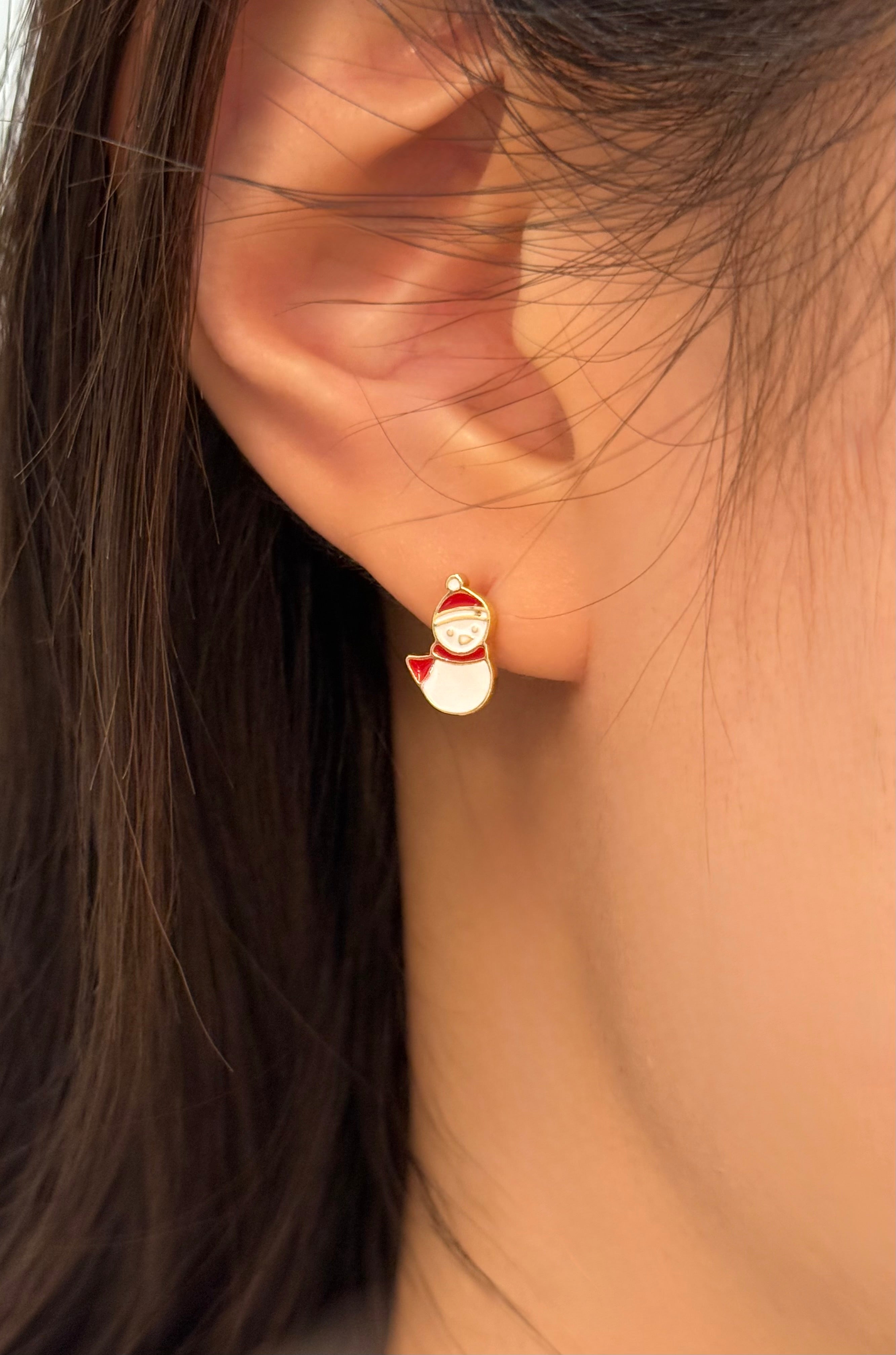 Christmas snowman earrings