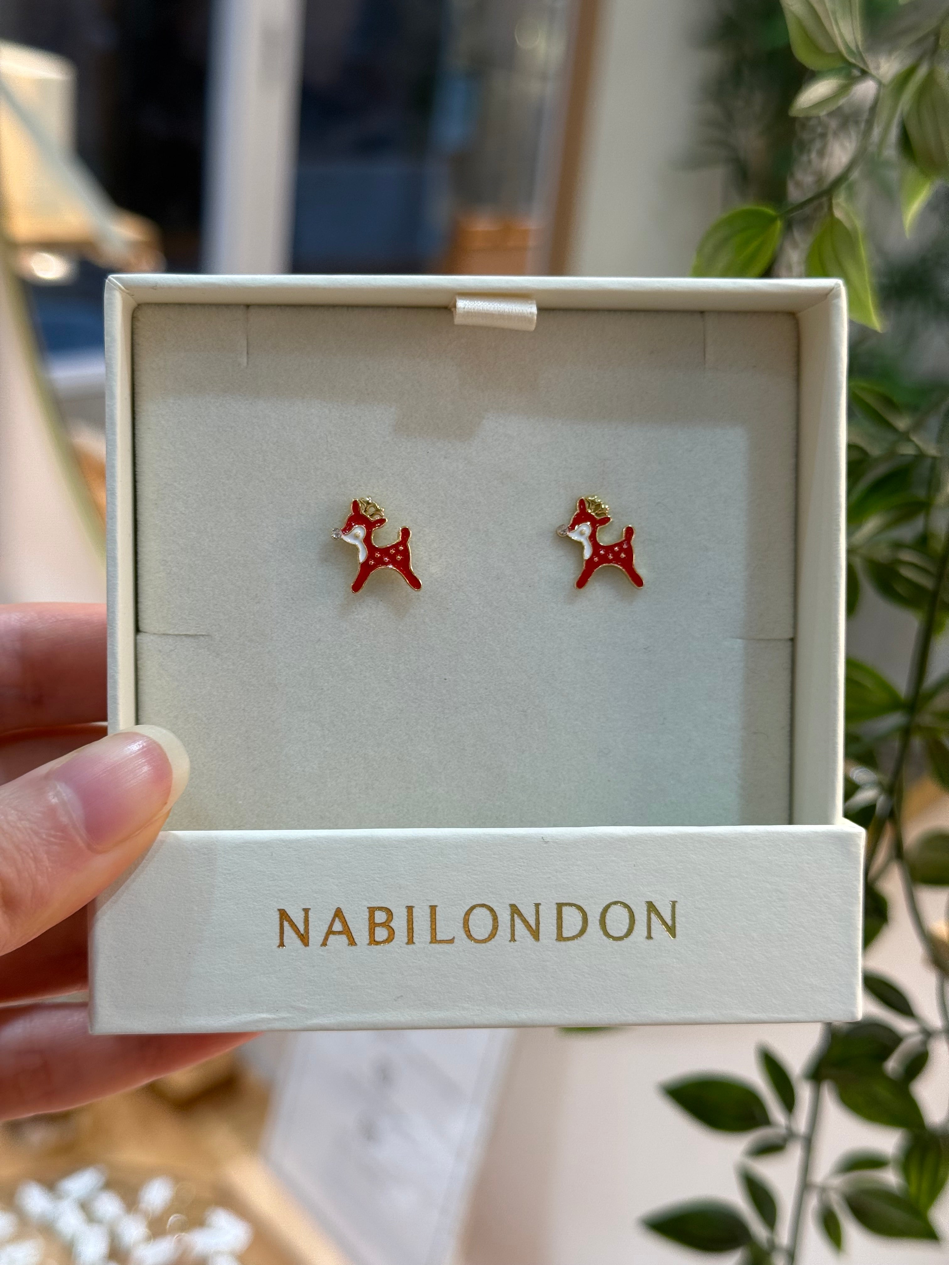 Christmas reindeer cubic earrings