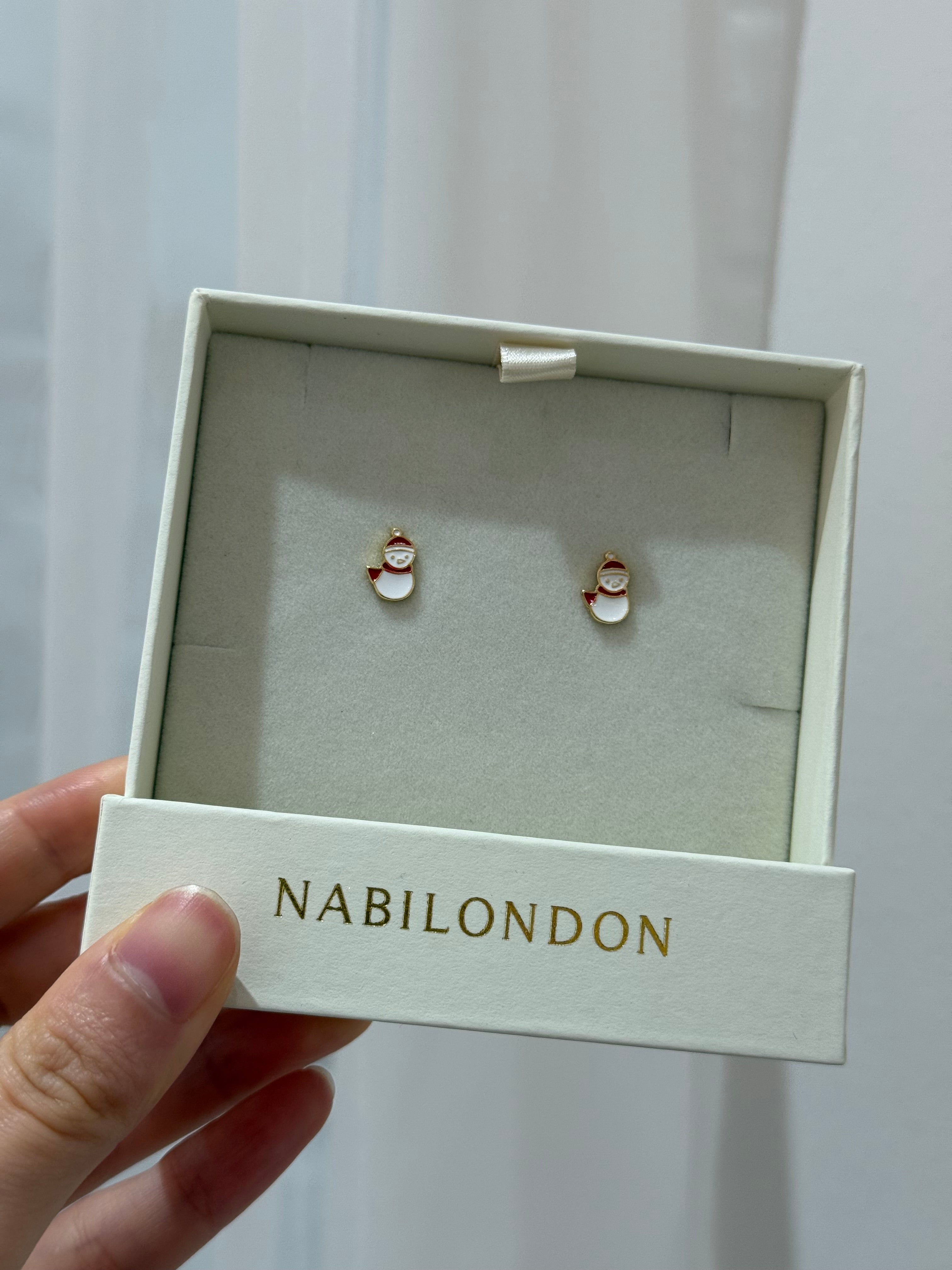 Christmas snowman earrings