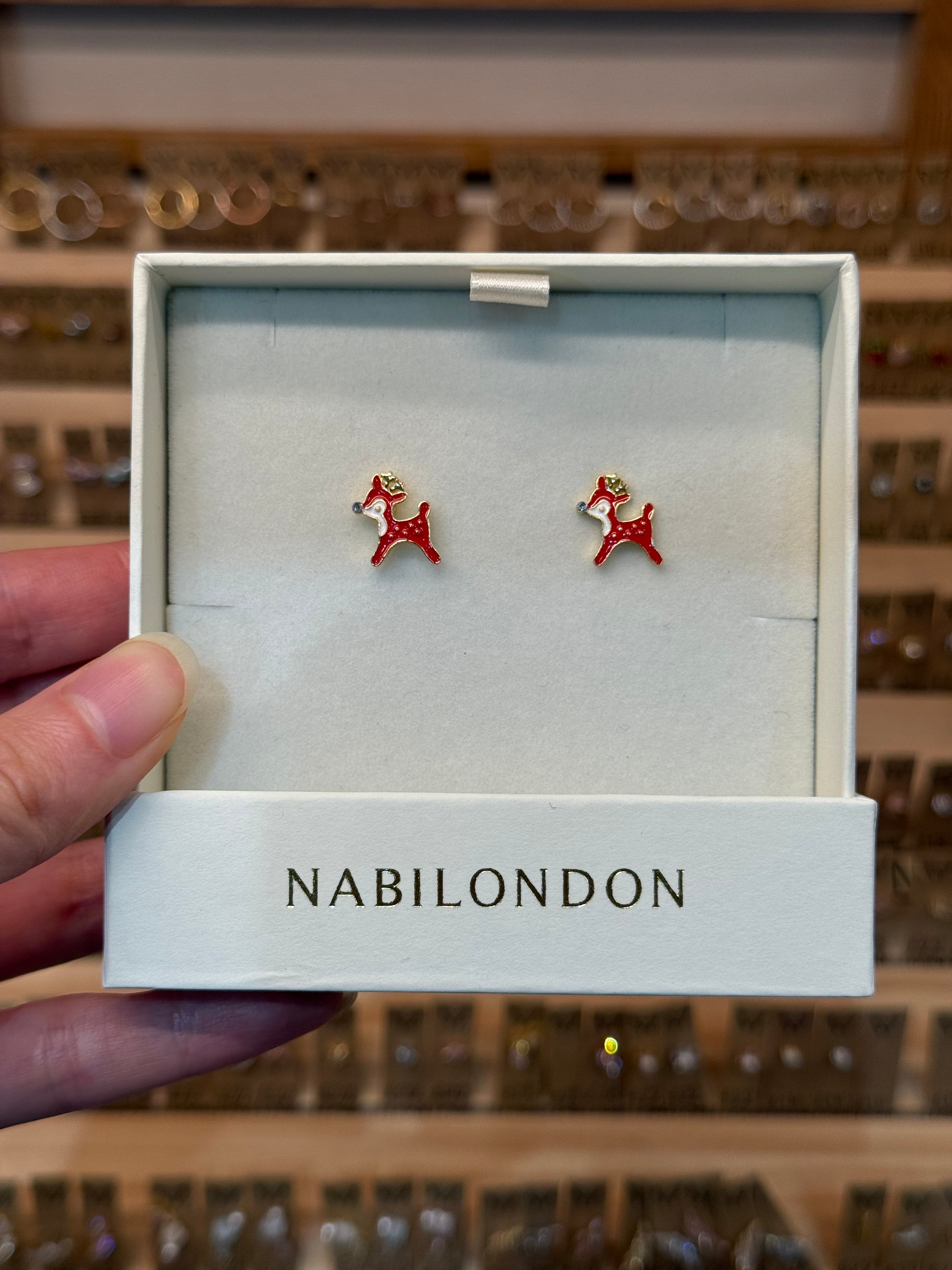 Christmas reindeer cubic earrings