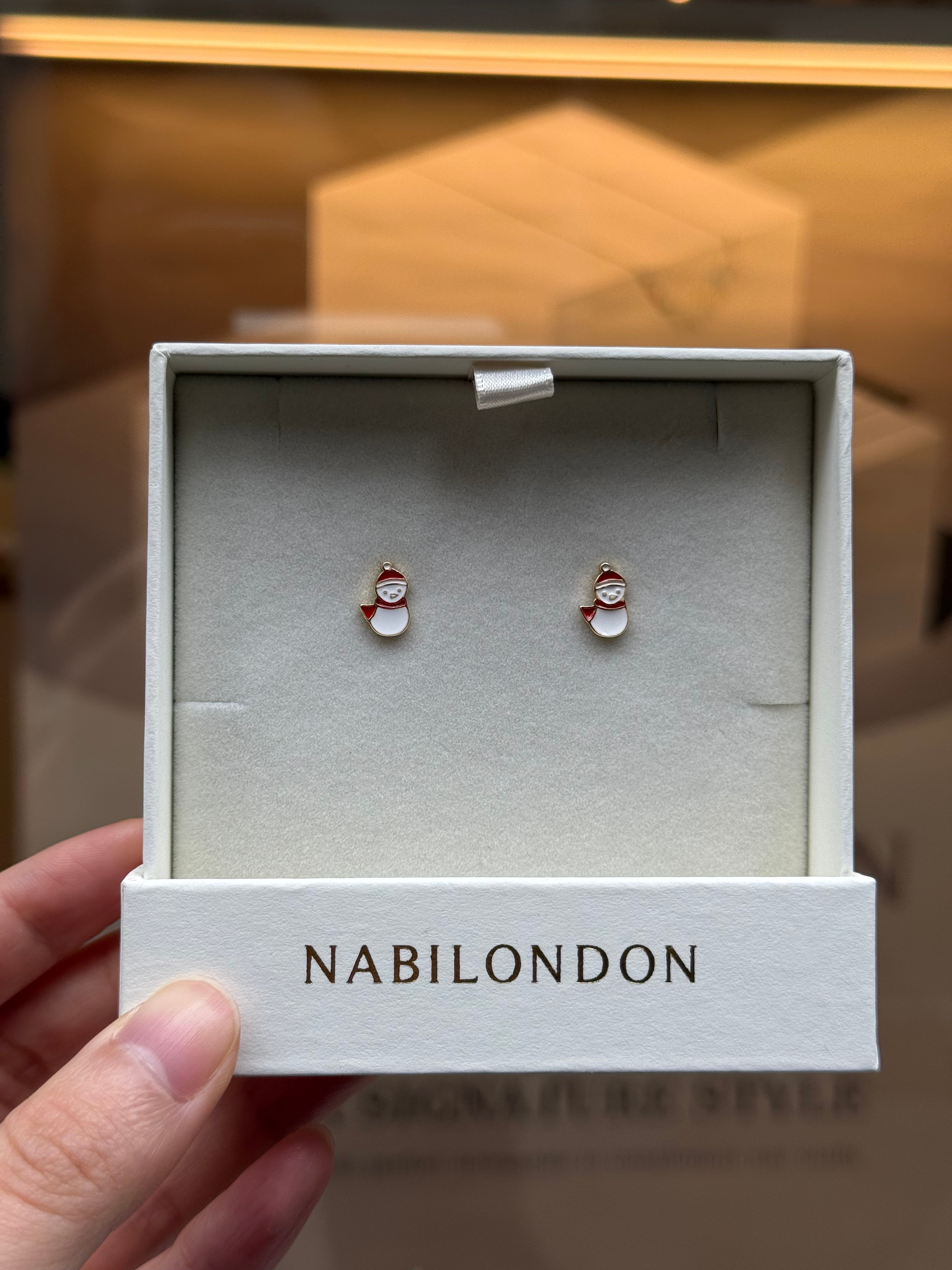 Christmas snowman earrings