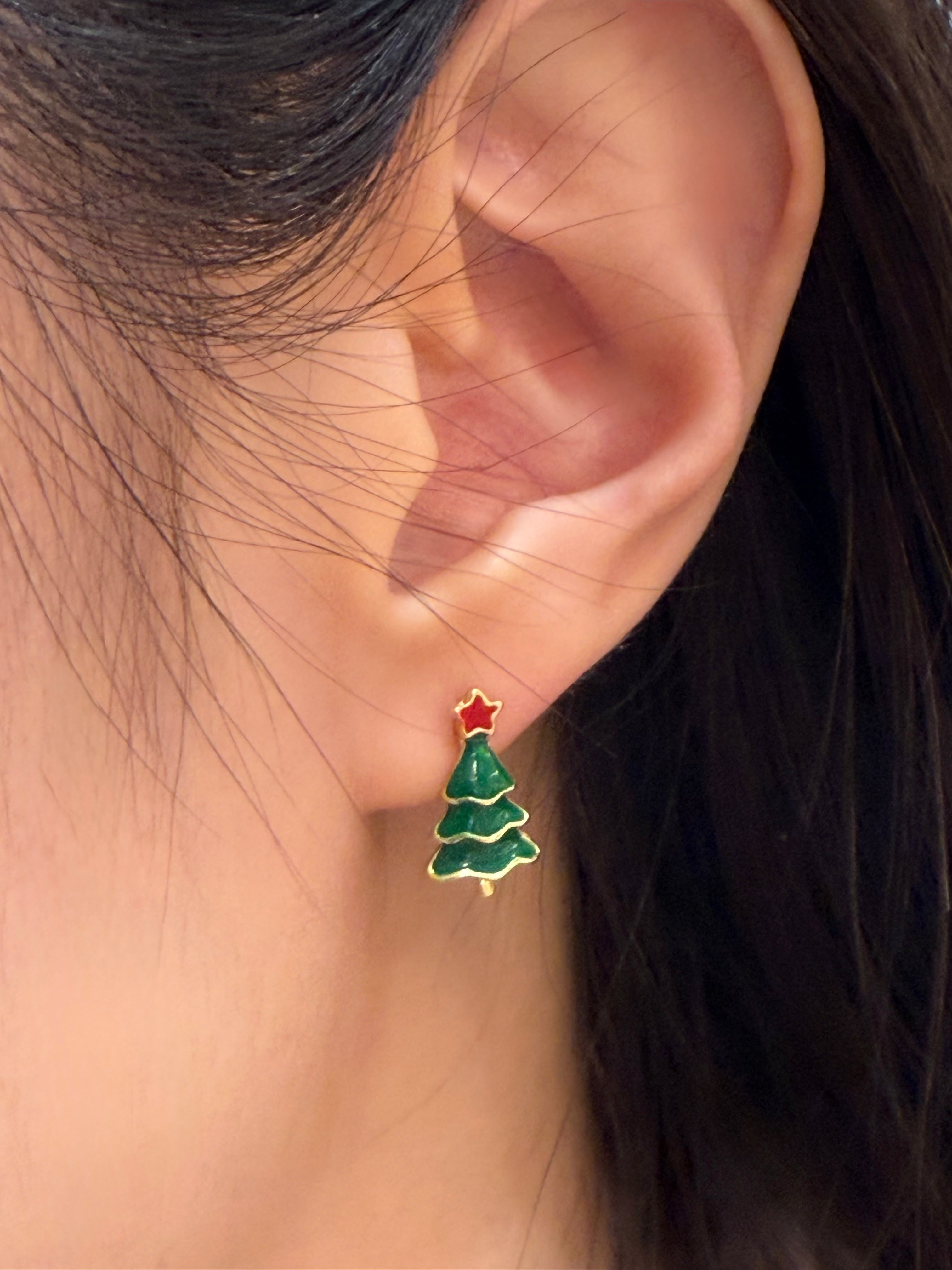 Christmas tree earrings
