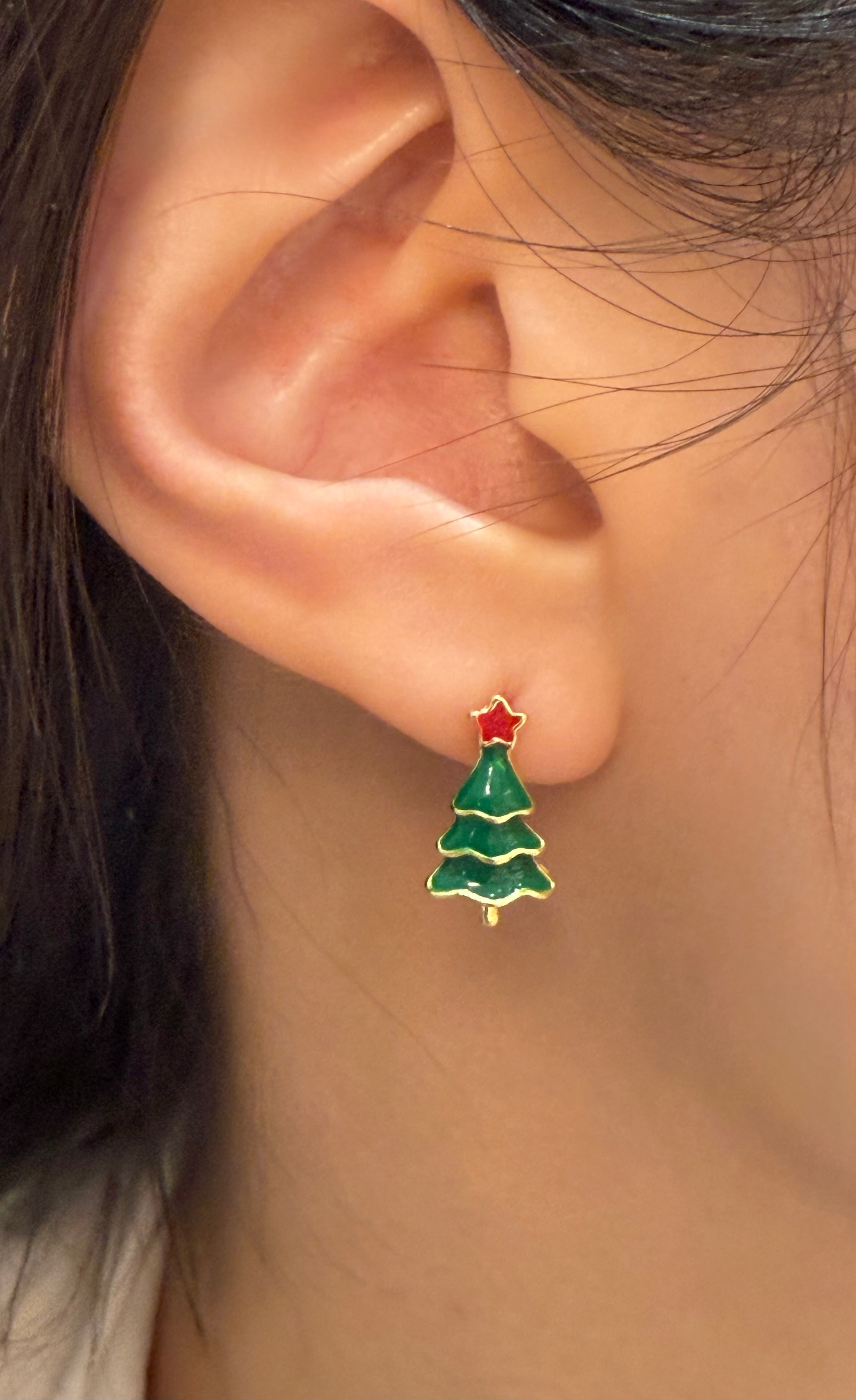 Christmas tree earrings