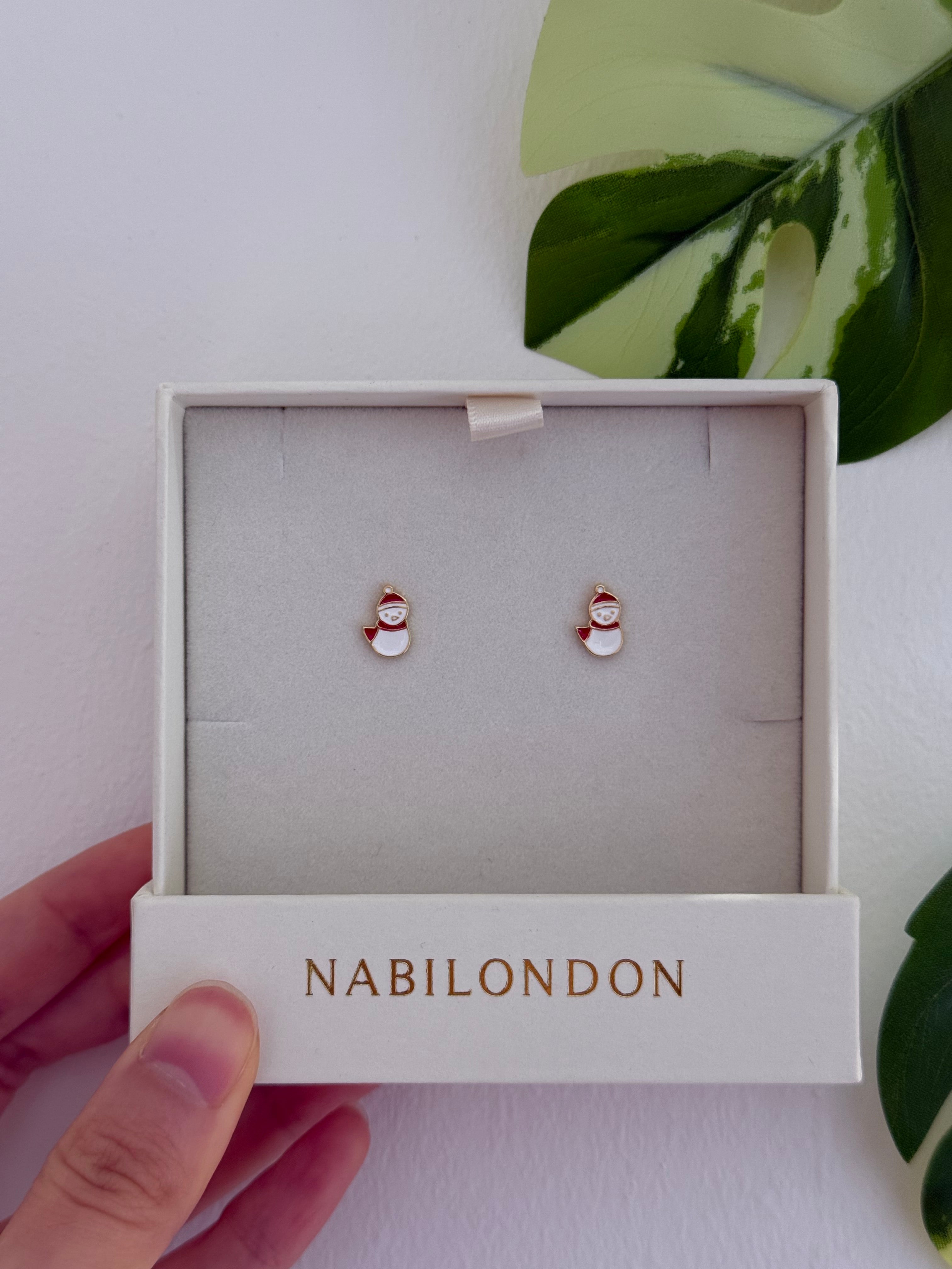 Christmas snowman earrings