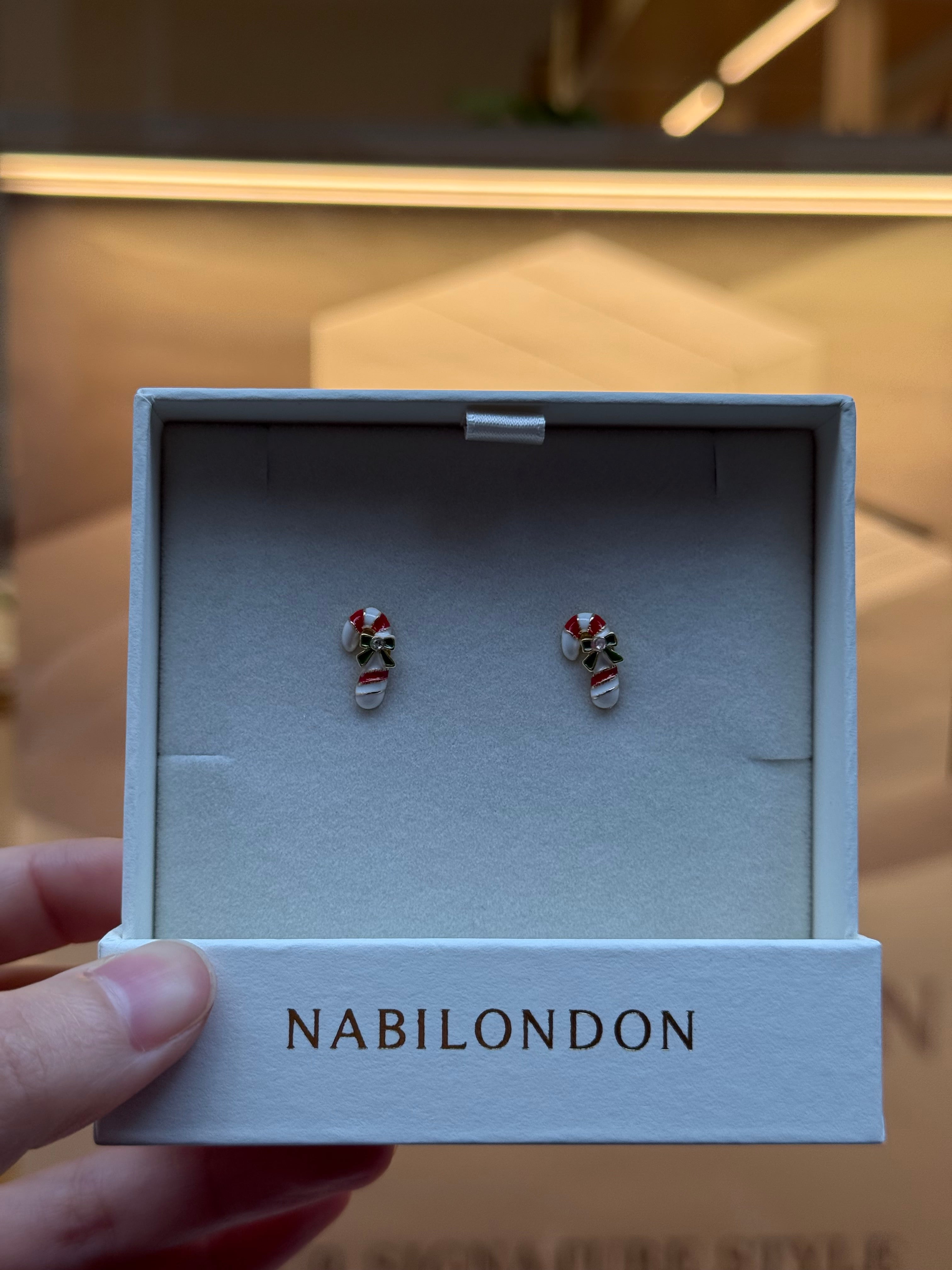 Christmas candy cane earrings