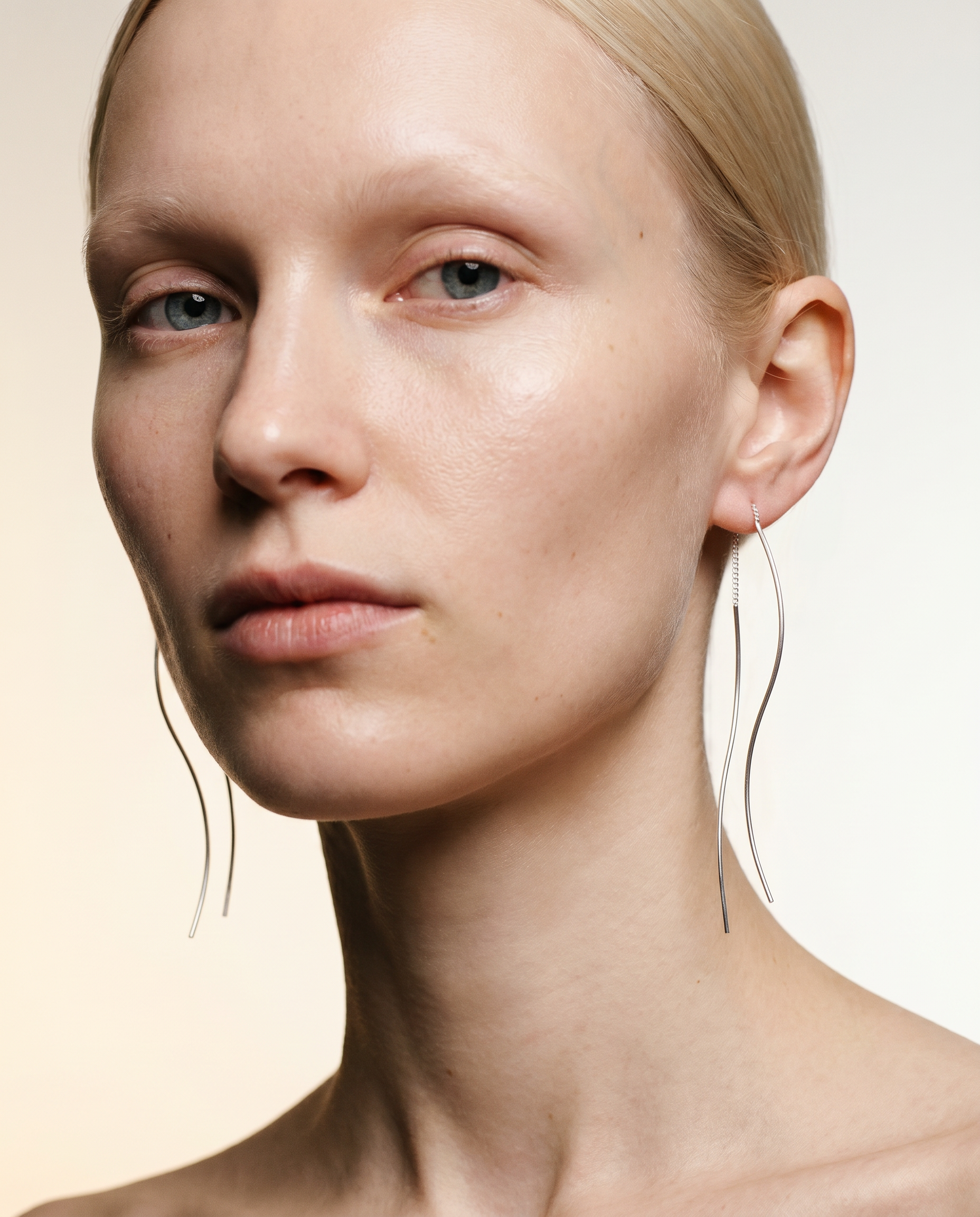 Flow drop long threader earrings