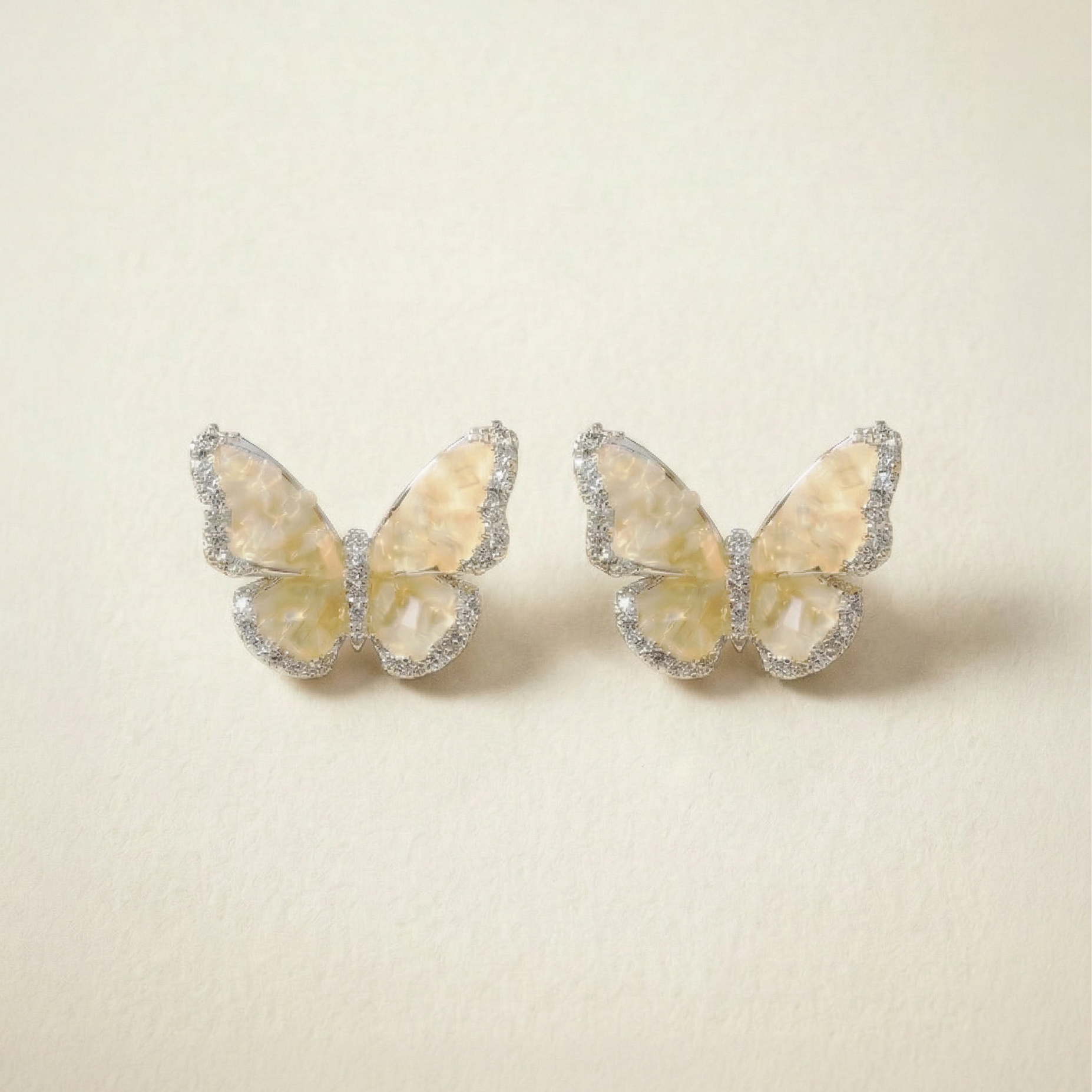 Champagne Glow Butterfly Earrings