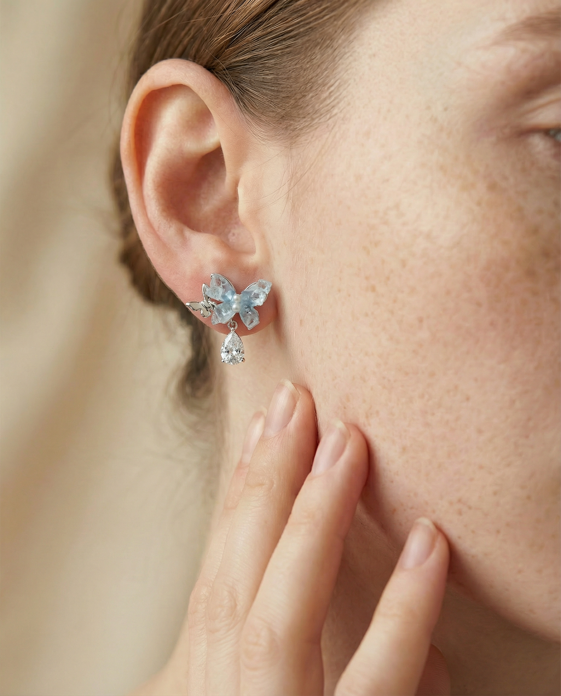 Aurora Butterfly Drop Earrings