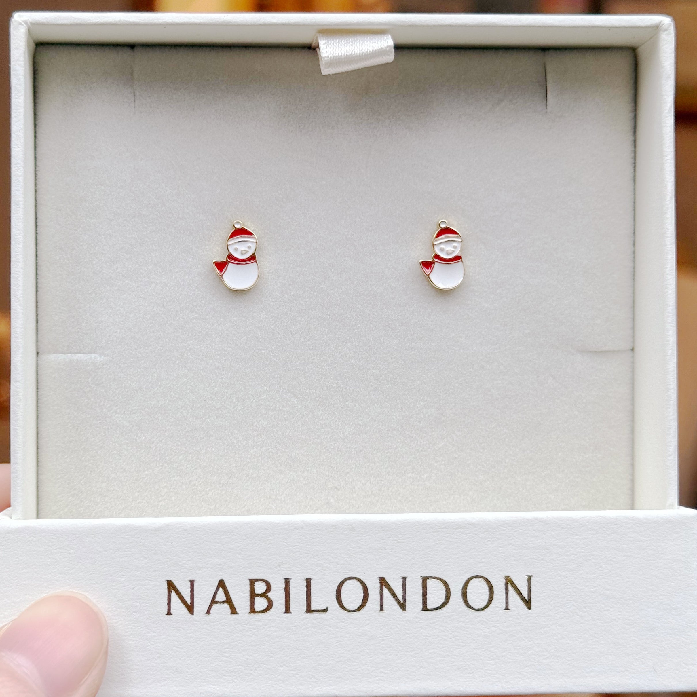 Christmas snowman earrings
