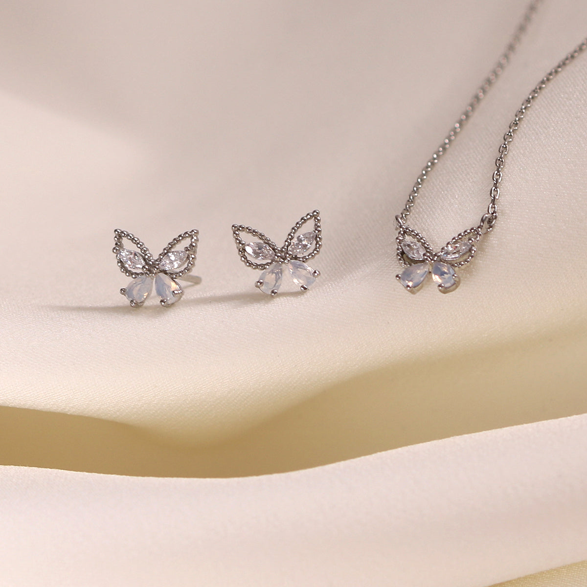 Moonstone butterfly set in Silver