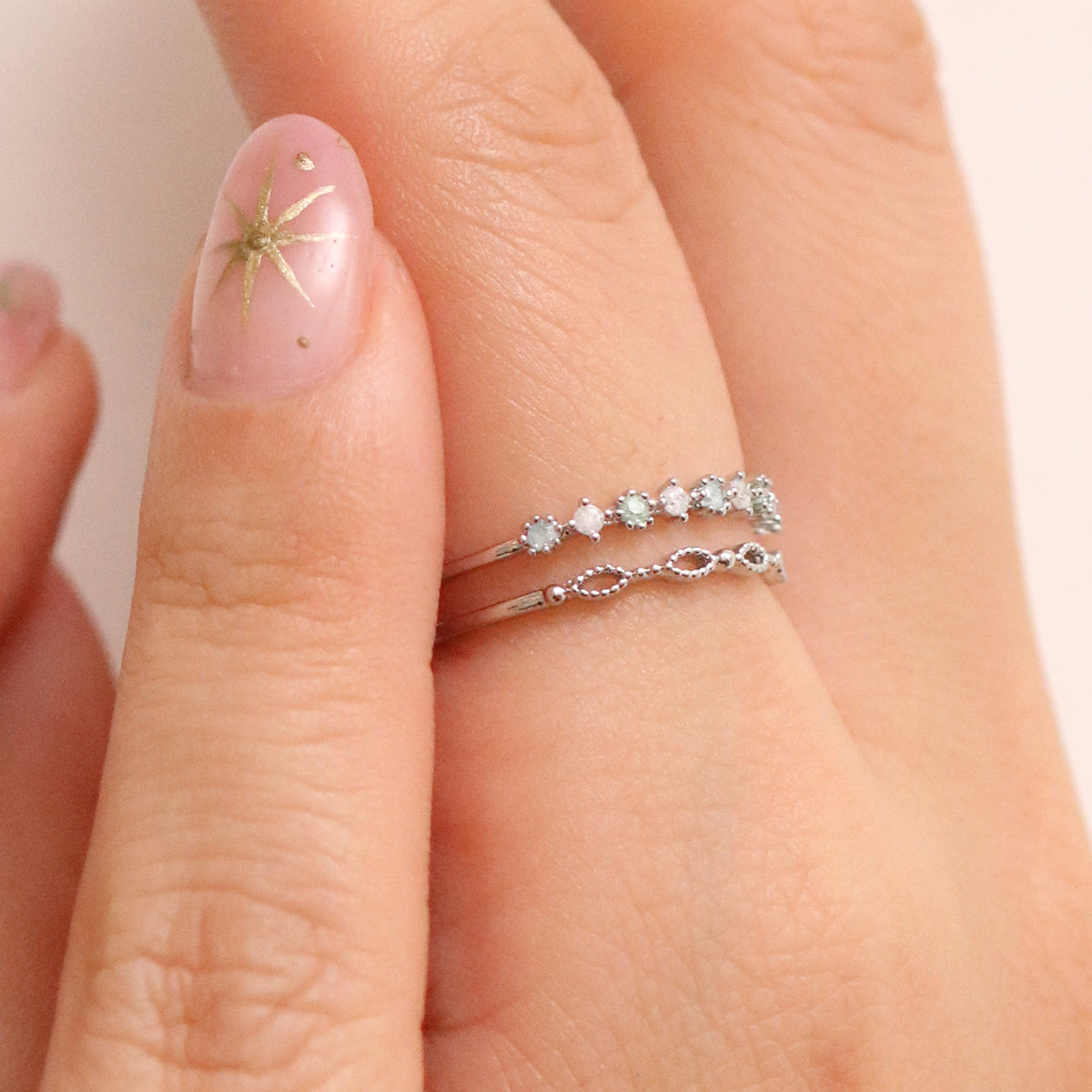 Peridot Cubic Layered Ring