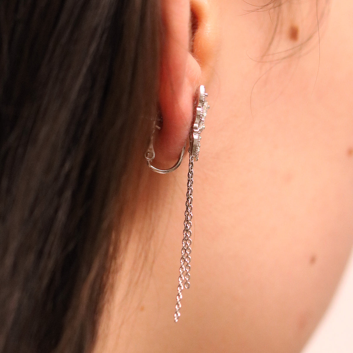 Butterfly Drop Clip On Earrings