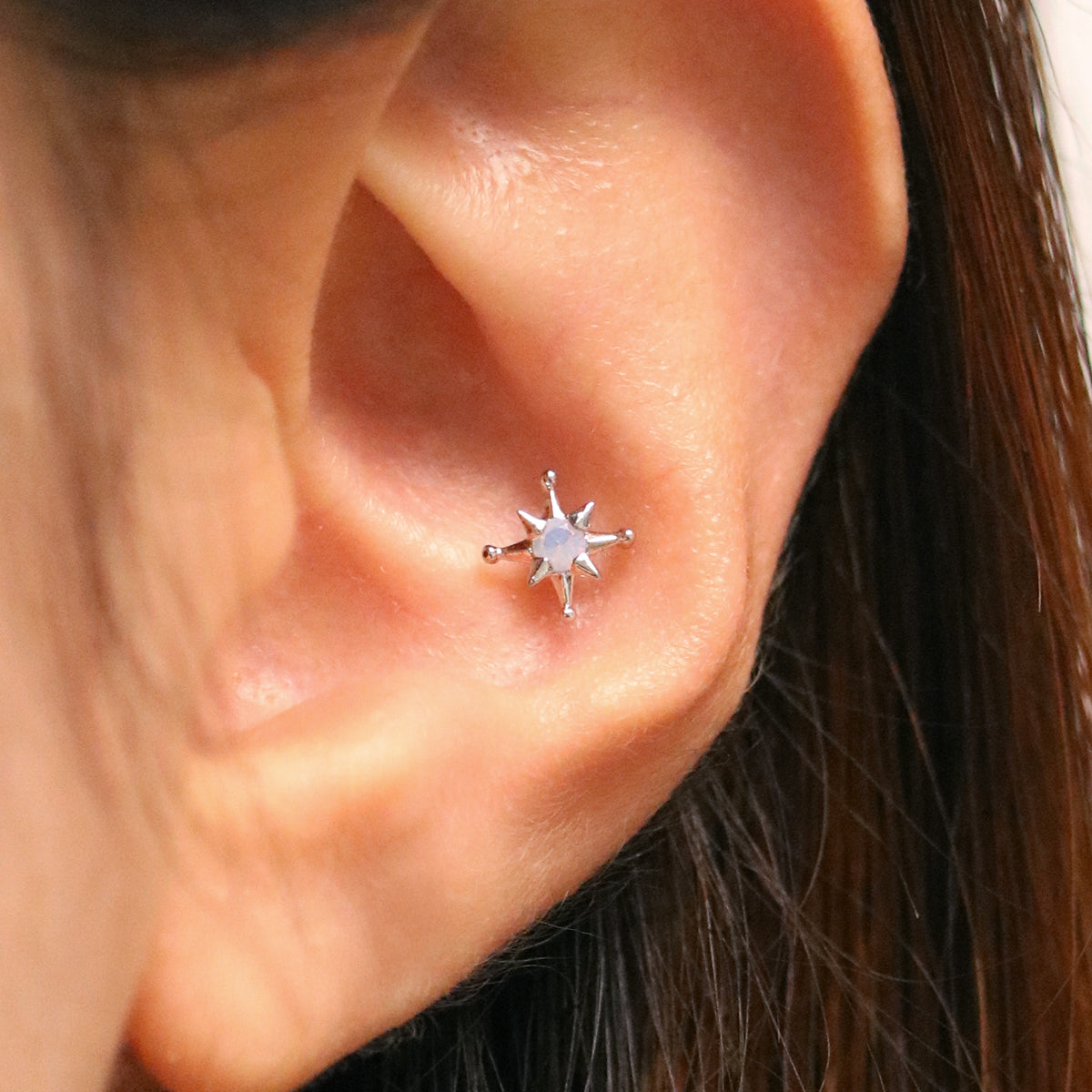 moonstone sparkle star piercing