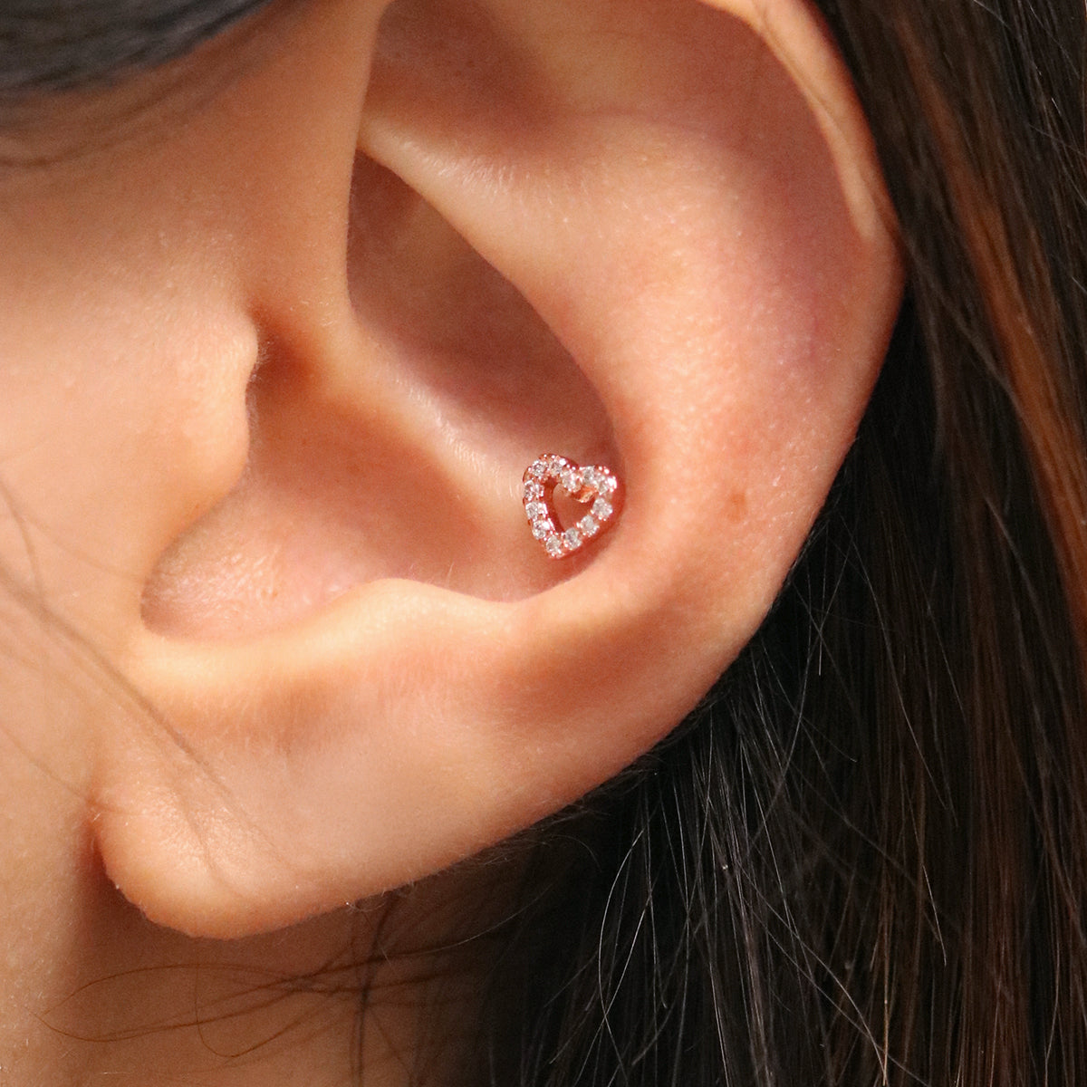 heart cubic piercing