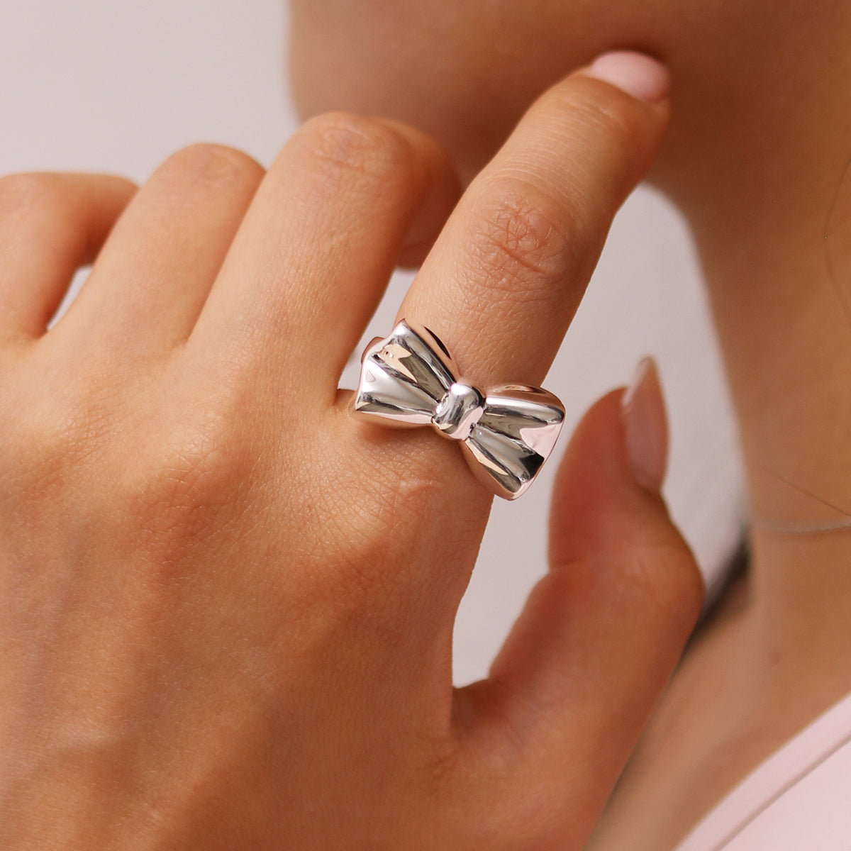 Big Bow Ring featuring a bold and elegant design with a large bow, crafted with precision to elevate any outfit and make a statement.