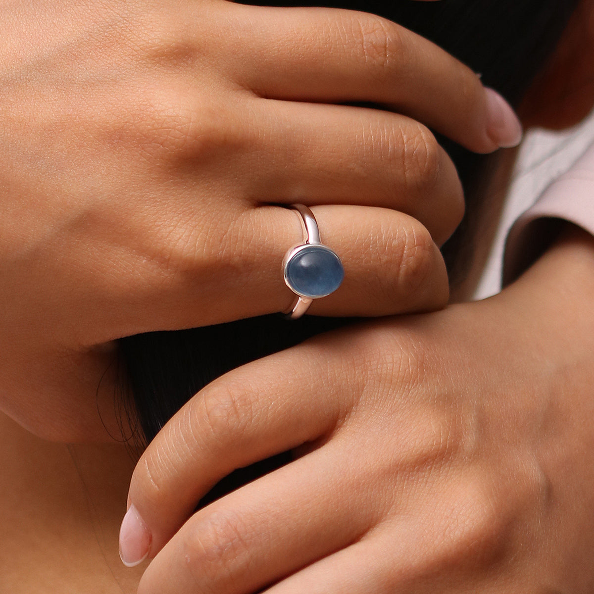 Blue Gemstone Ring featuring a stunning blue gemstone, handcrafted with precision, adding a pop of colour to any outfit and perfect for any occasion.
