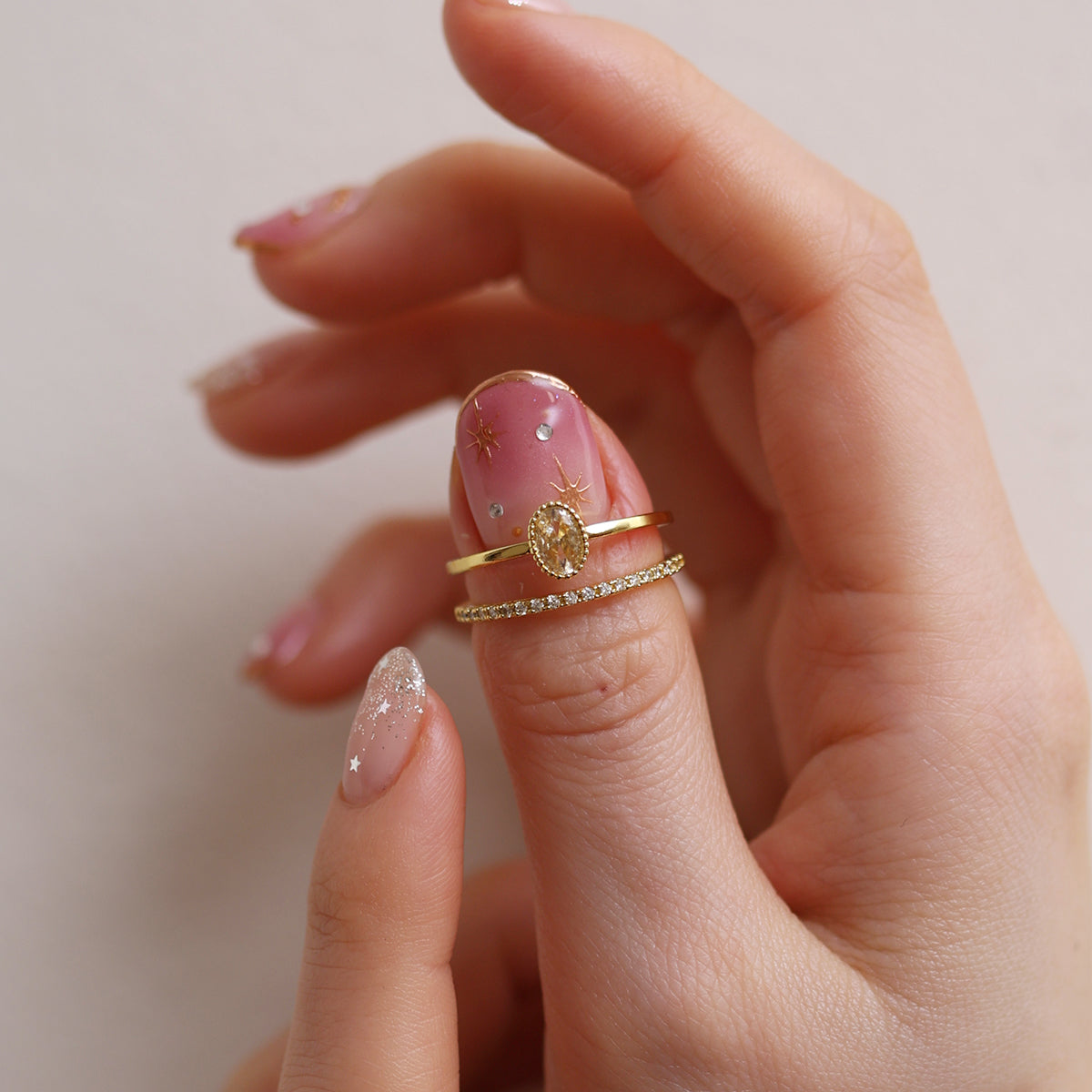 Double Sparkle Layered Ring