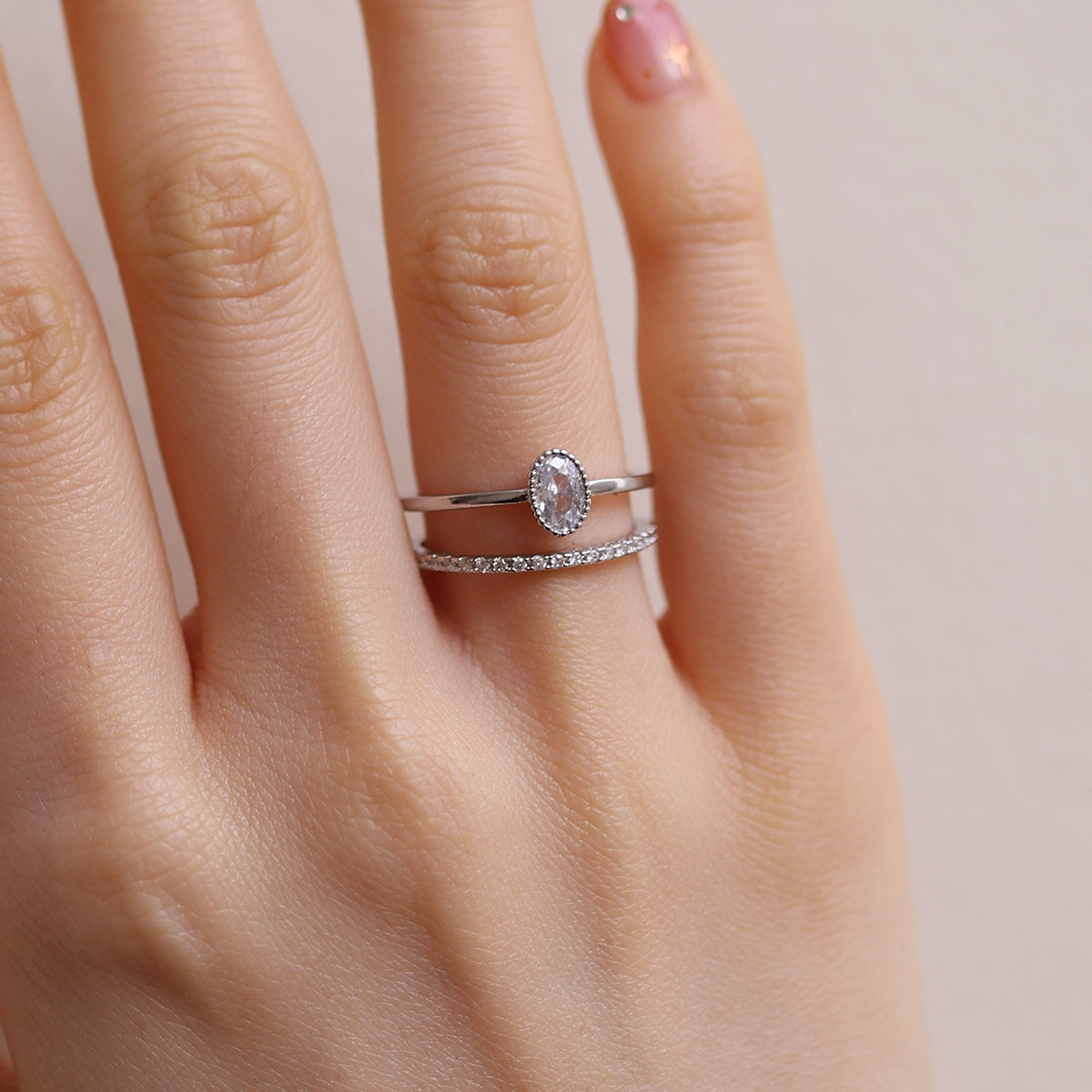 Double Sparkle Layered Ring