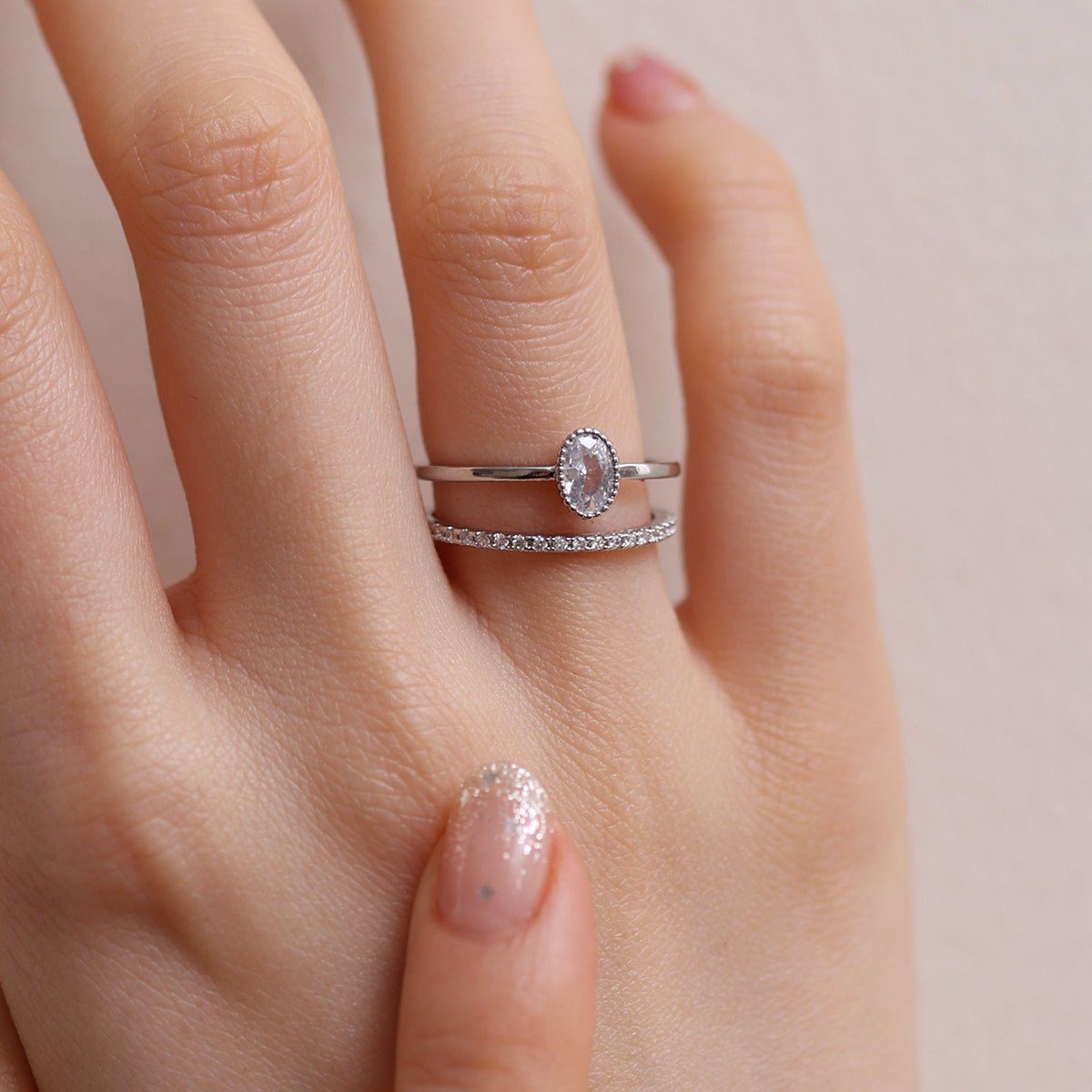 Double Sparkle Layered Ring