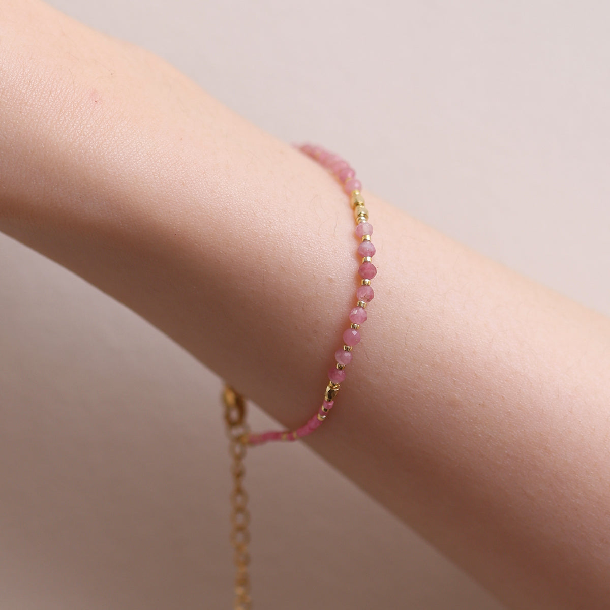 Pink opal beaded bracelet