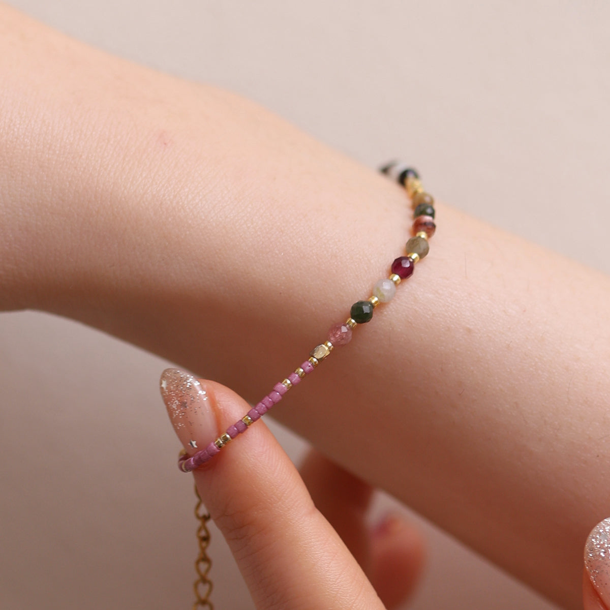 Tourmaline beaded bracelet