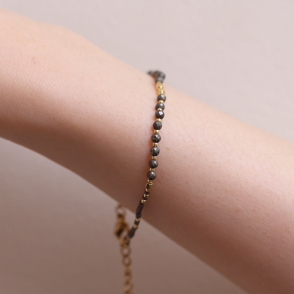 Grey Moonstone beaded bracelet