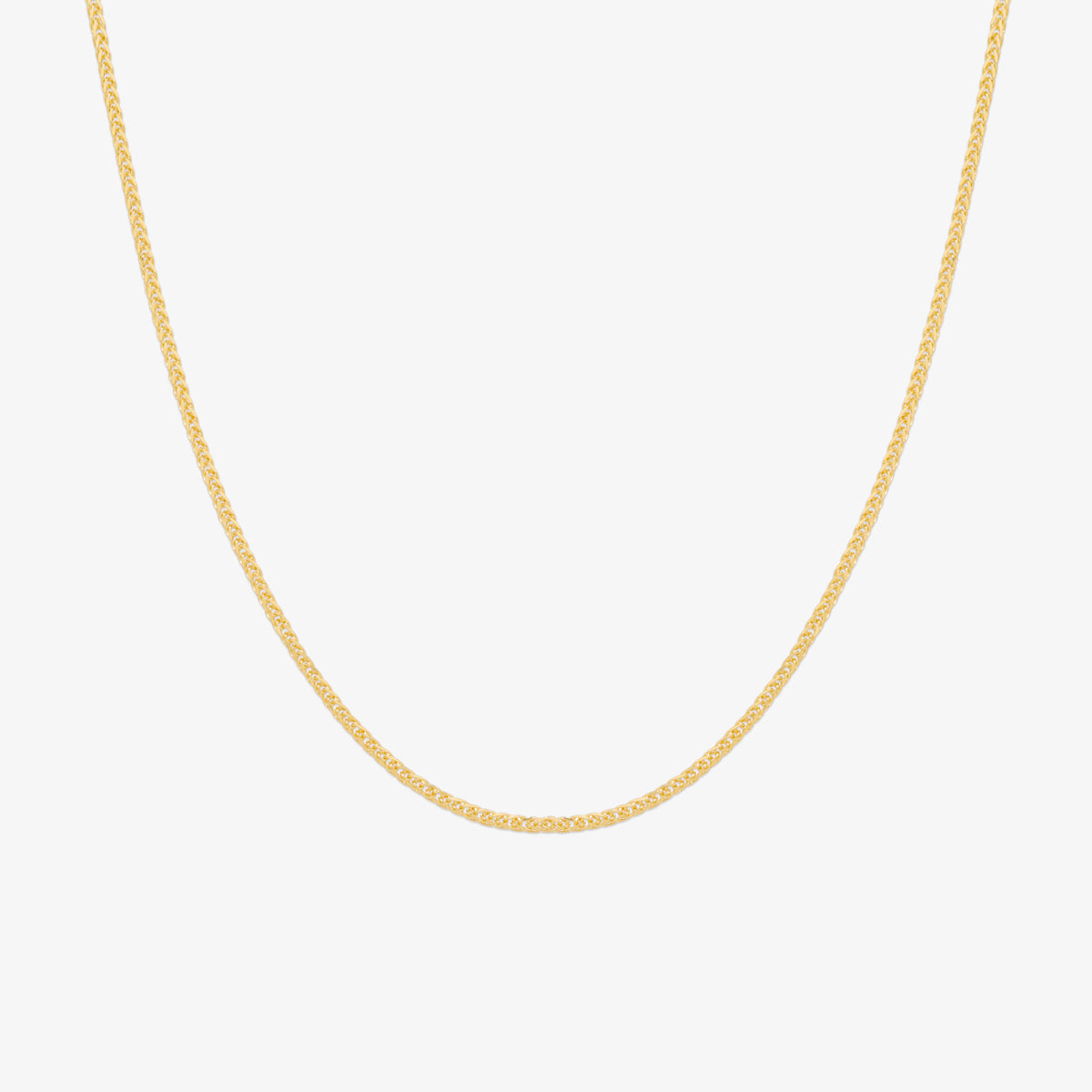 Classic plain chain necklace with a smooth, understated design.