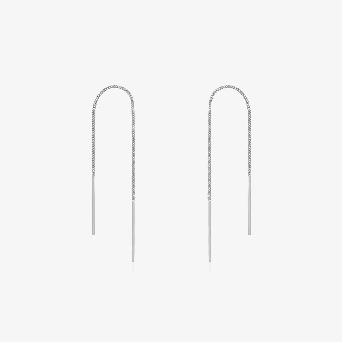 Drop stick short threader earrings