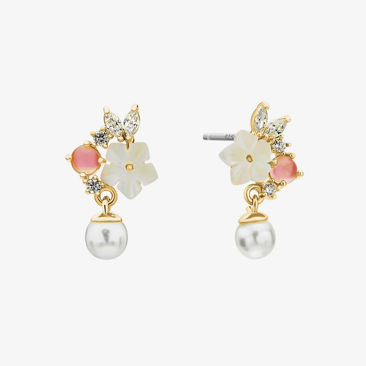 Lily rose quartz dangle earrings